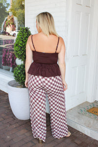 Flatter Me Pleated Top - Brown
