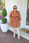 She’s Wild Zebra Belted Mini Dress - Taupe