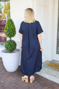 Sloane Short Sleeve Midi Dress - Navy