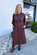 Any Occasion Midi Dress in Brown