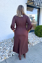 Any Occasion Midi Dress in Brown