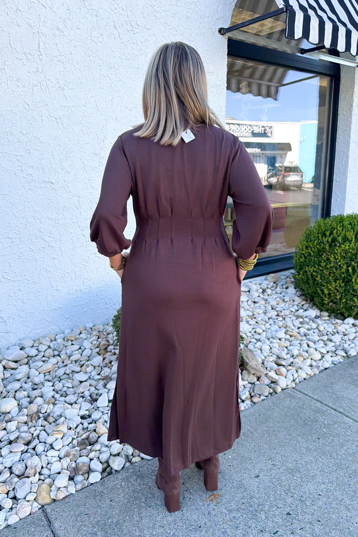 Any Occasion Midi Dress in Brown
