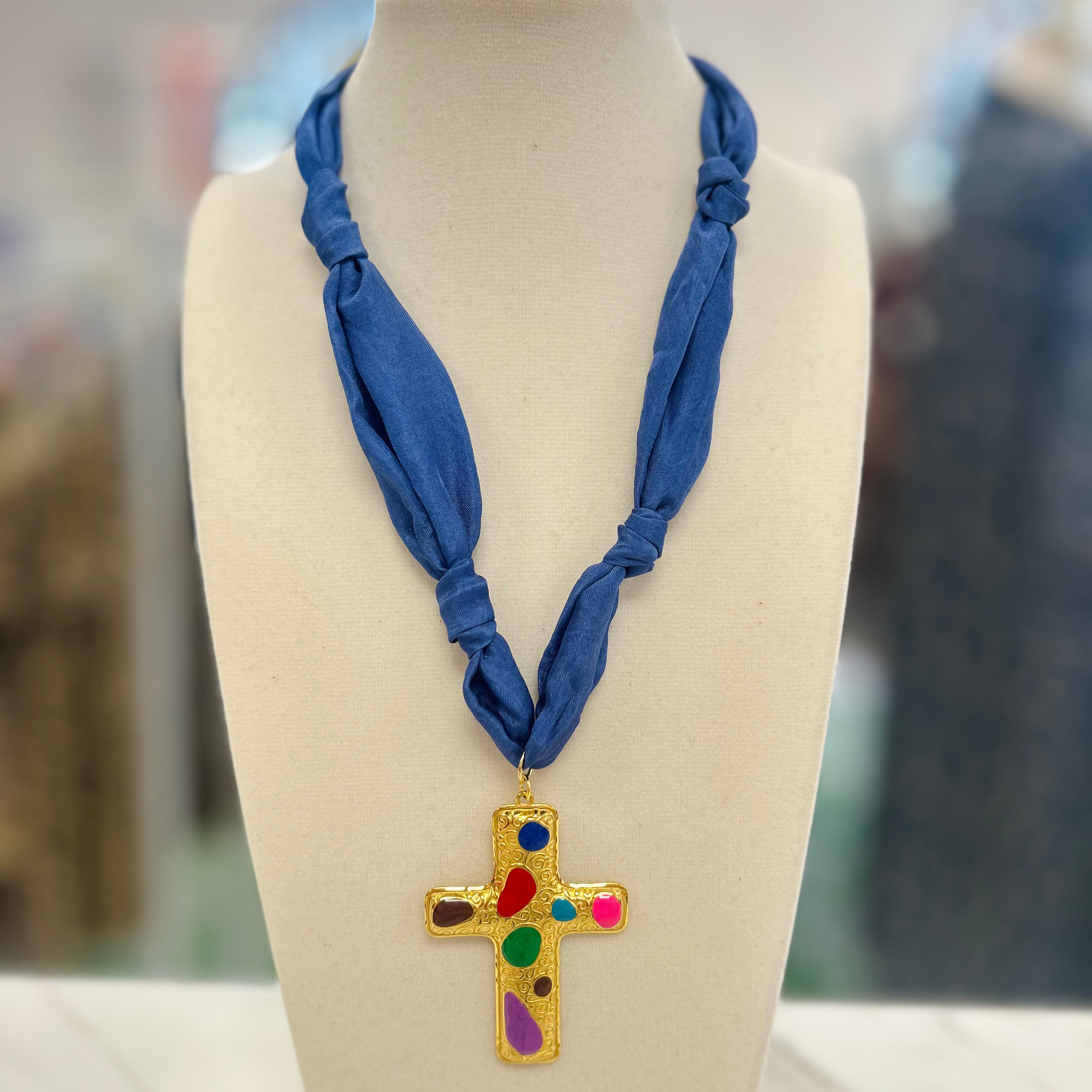 Painters Cross Scarf Necklace