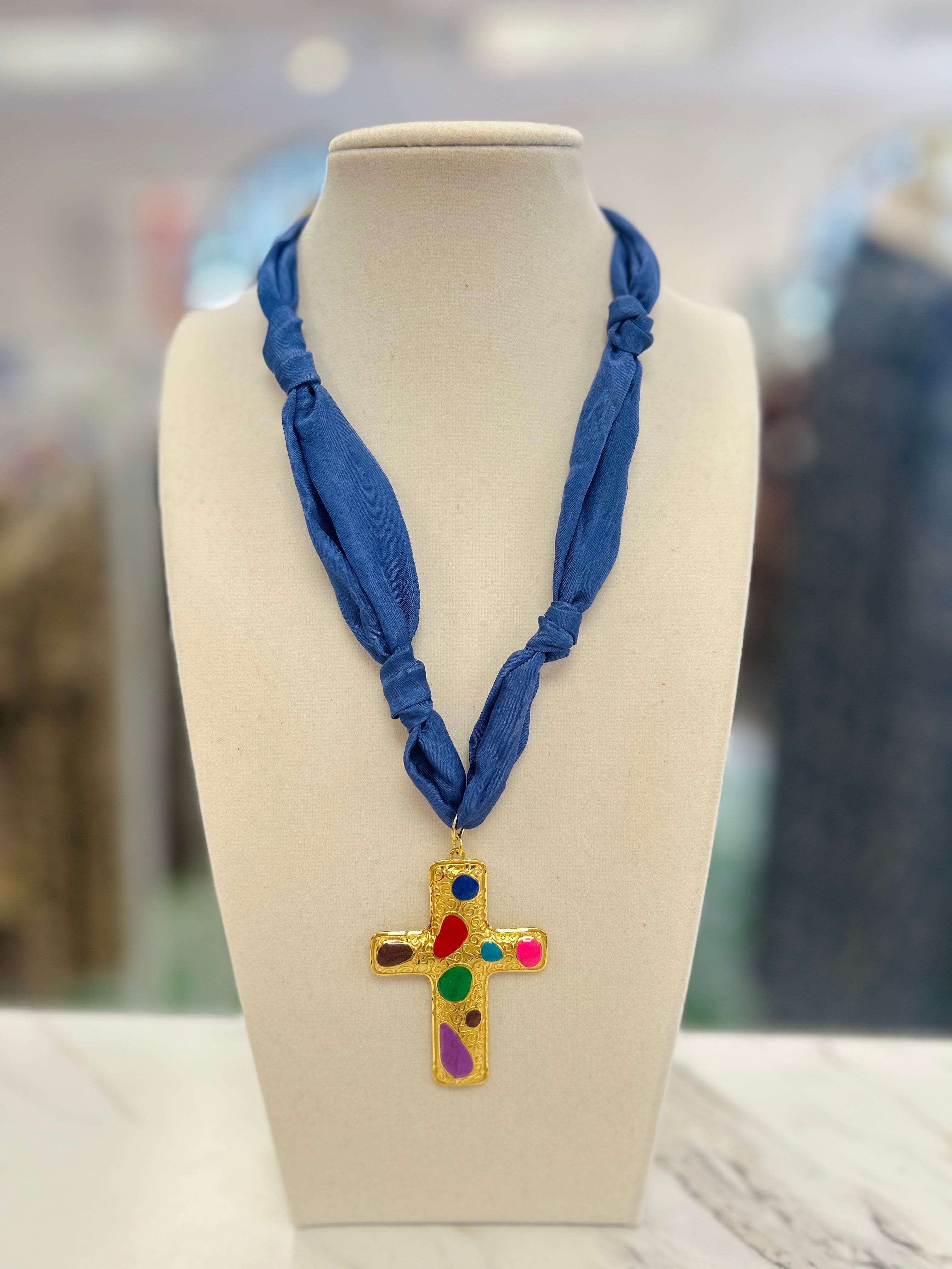 Painters Cross Scarf Necklace