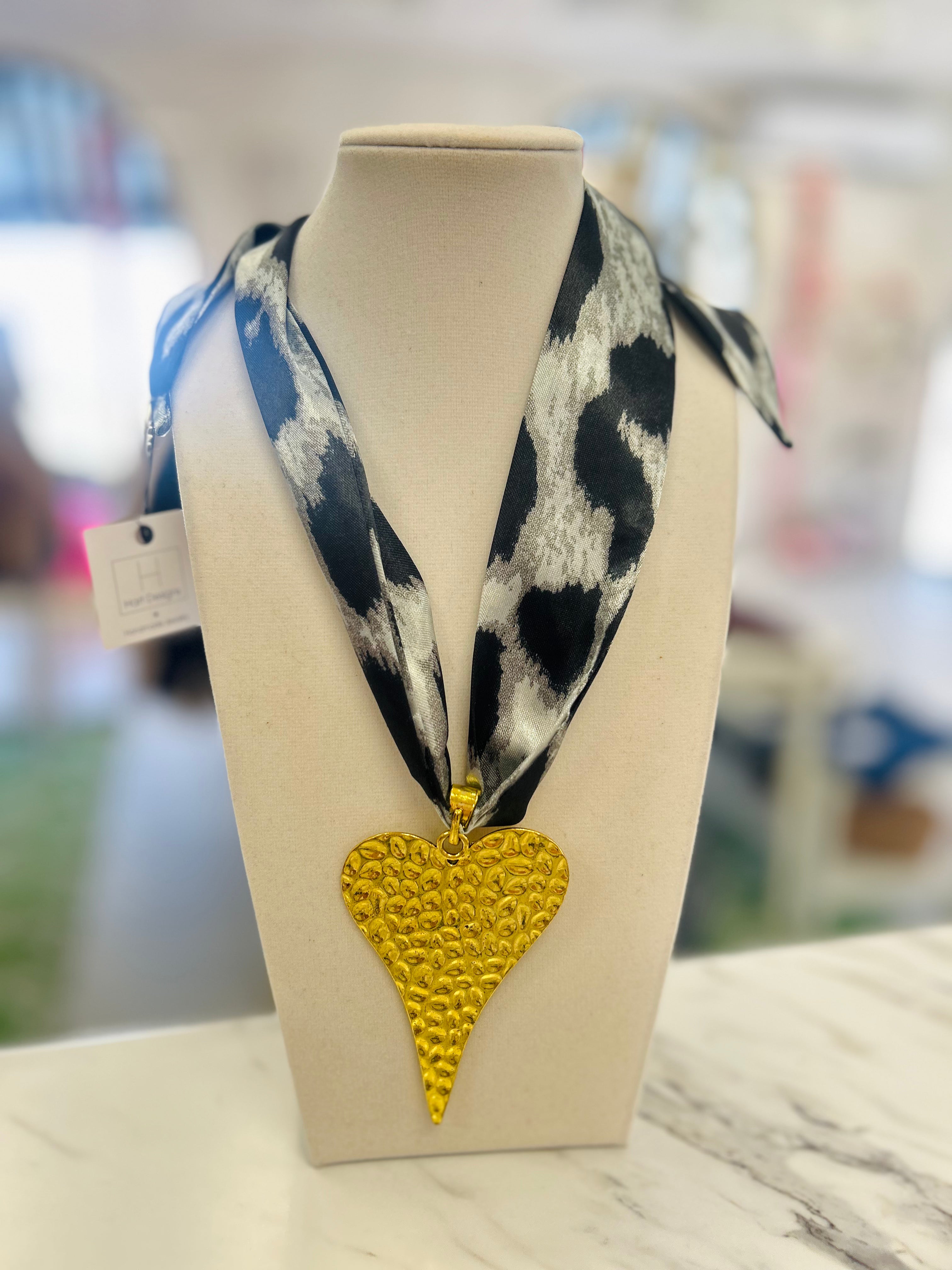 For The Love of Leopard Scarf Necklace