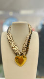 Beaded Cheetah Scarf Necklace