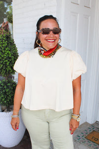Easy Company Puff Sleeve Tee - Bone