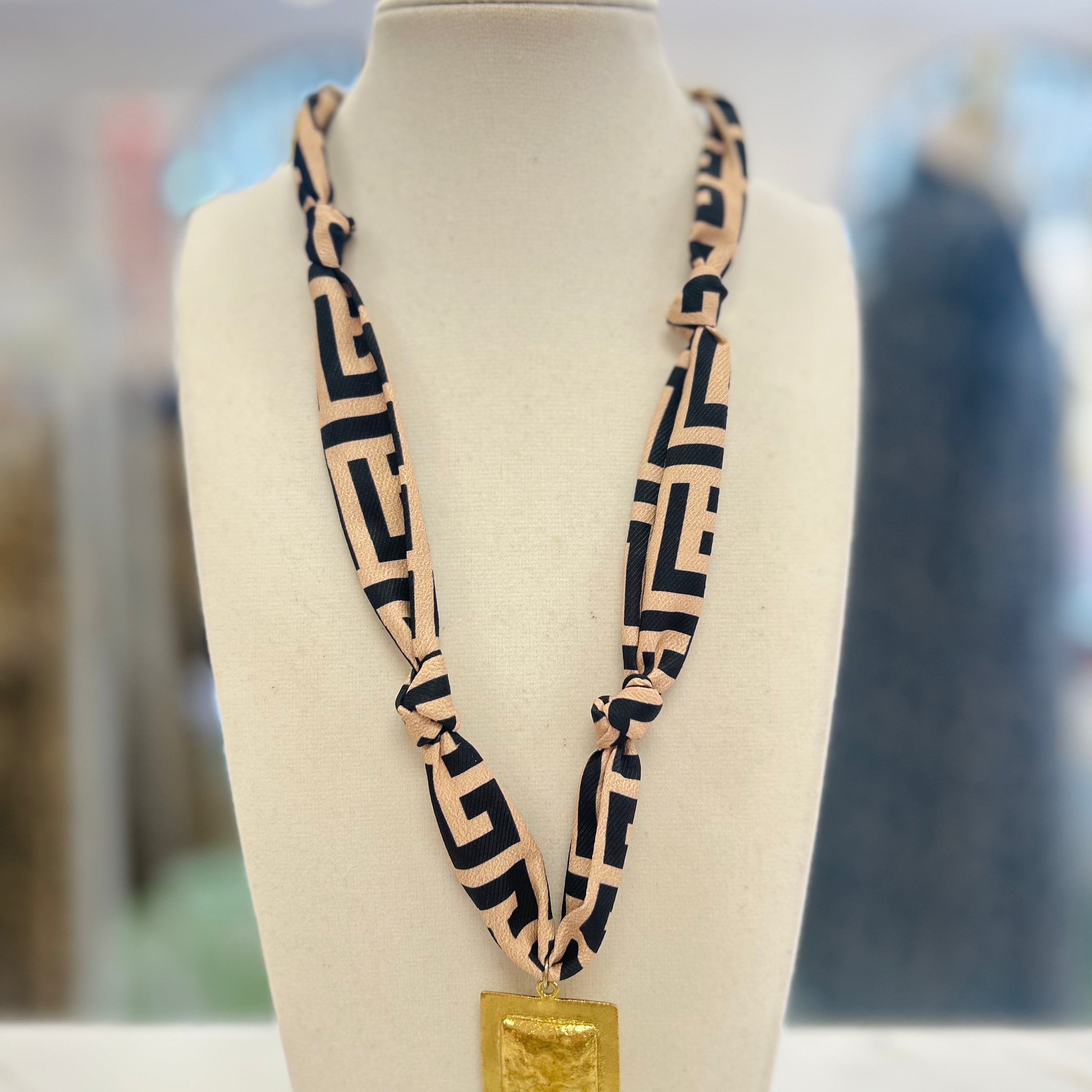 Square Crazies Scarf Necklace