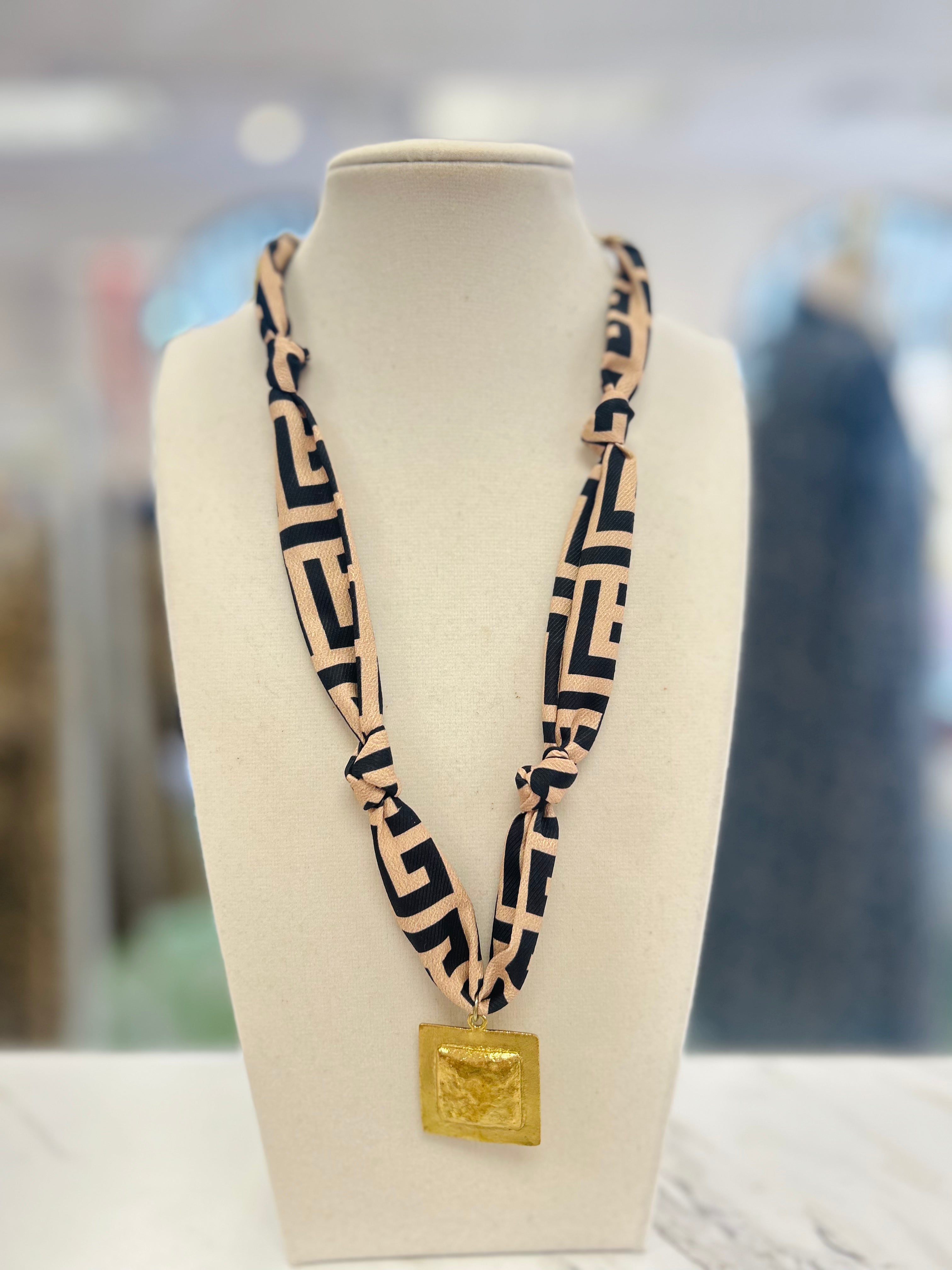 Square Crazies Scarf Necklace