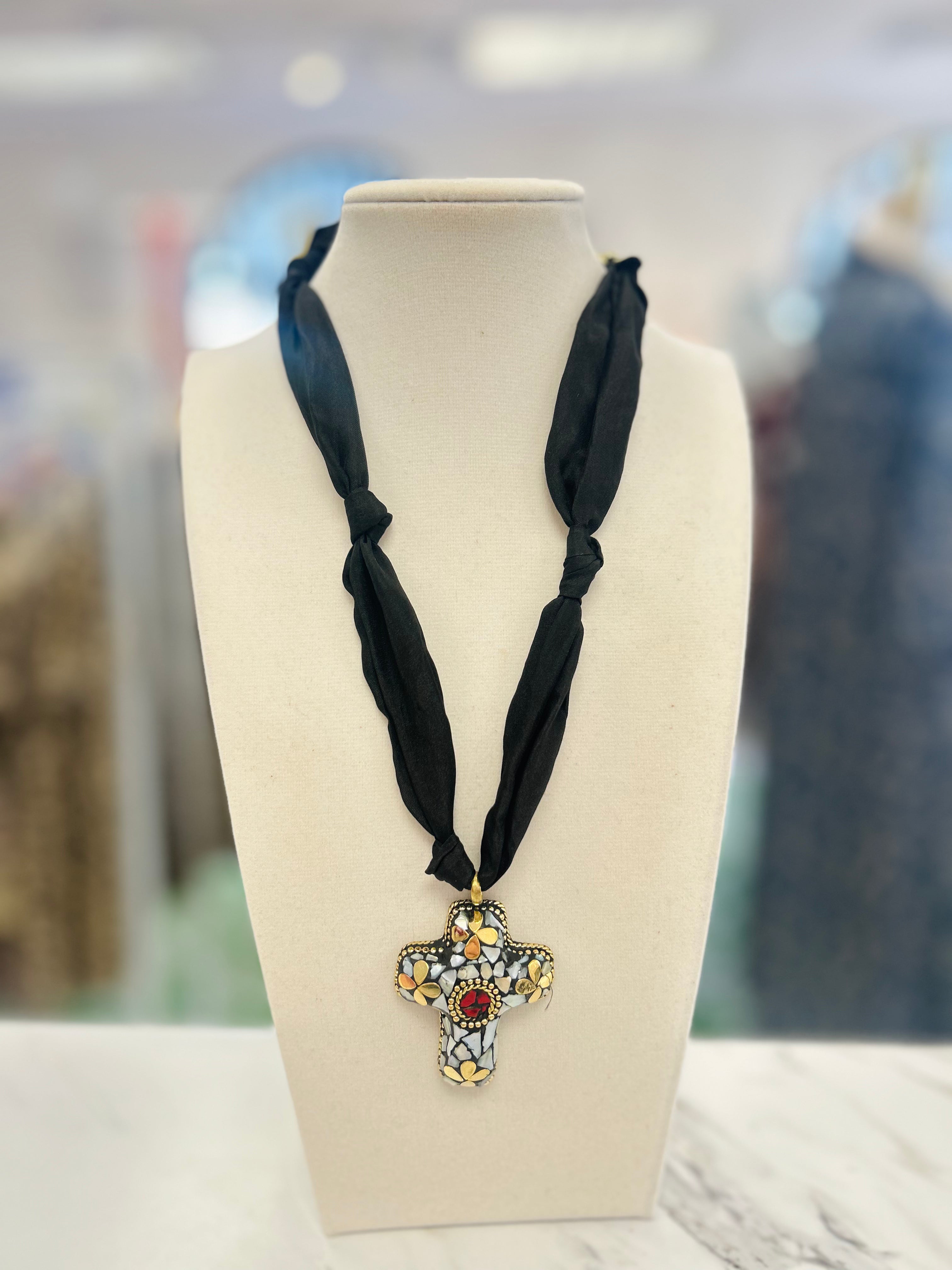 Cathedral Cross Scarf Necklace