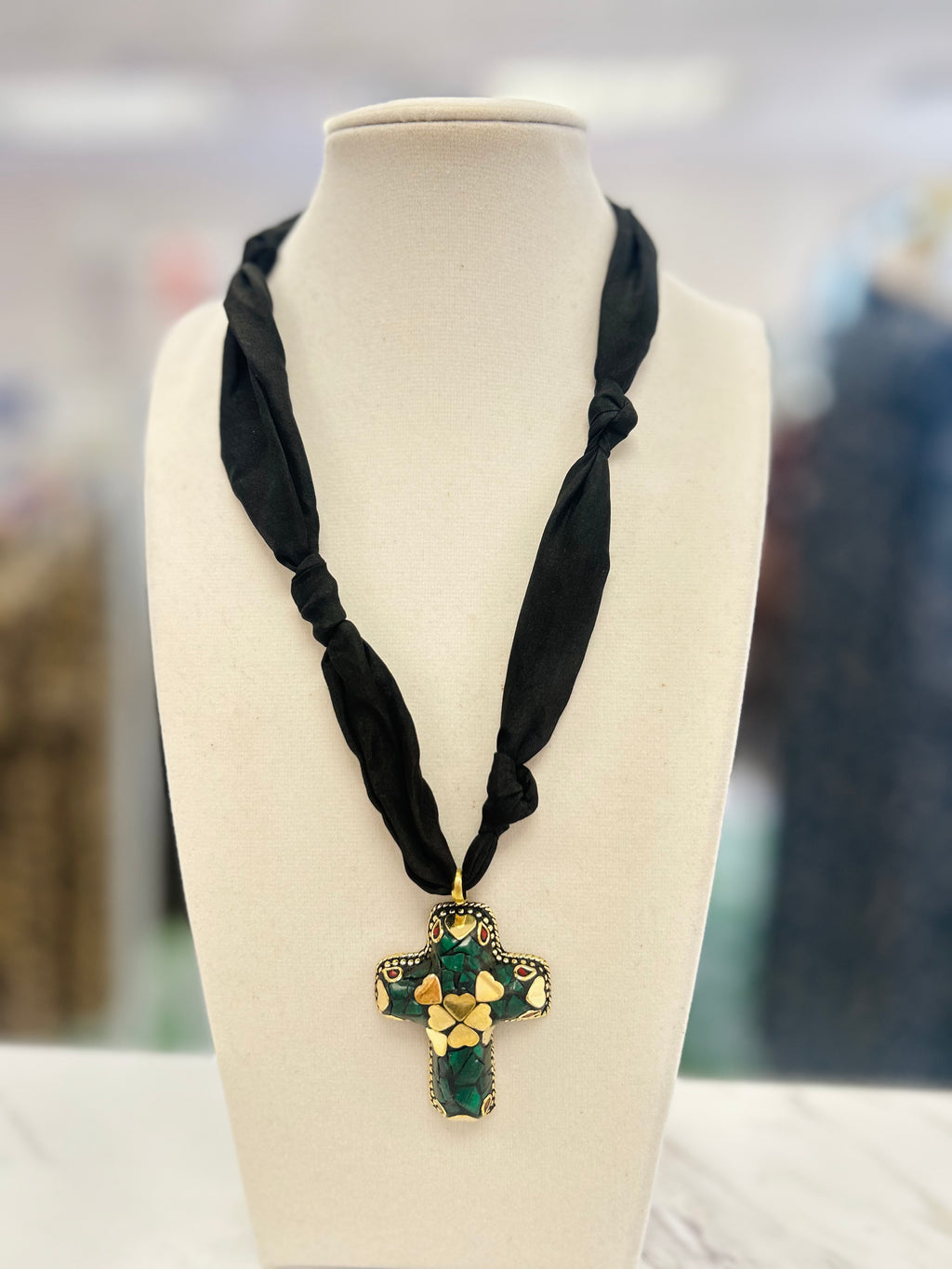 Cathedral Cross Scarf Necklace