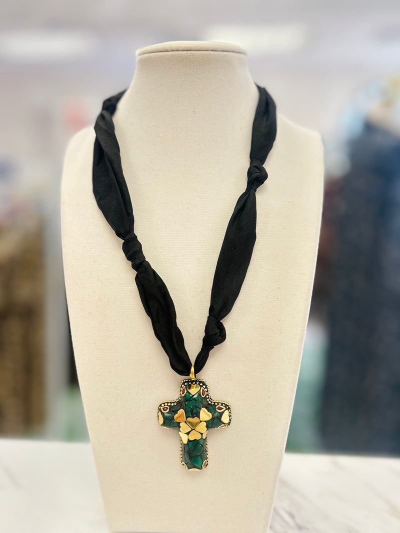 Cathedral Cross Scarf Necklace