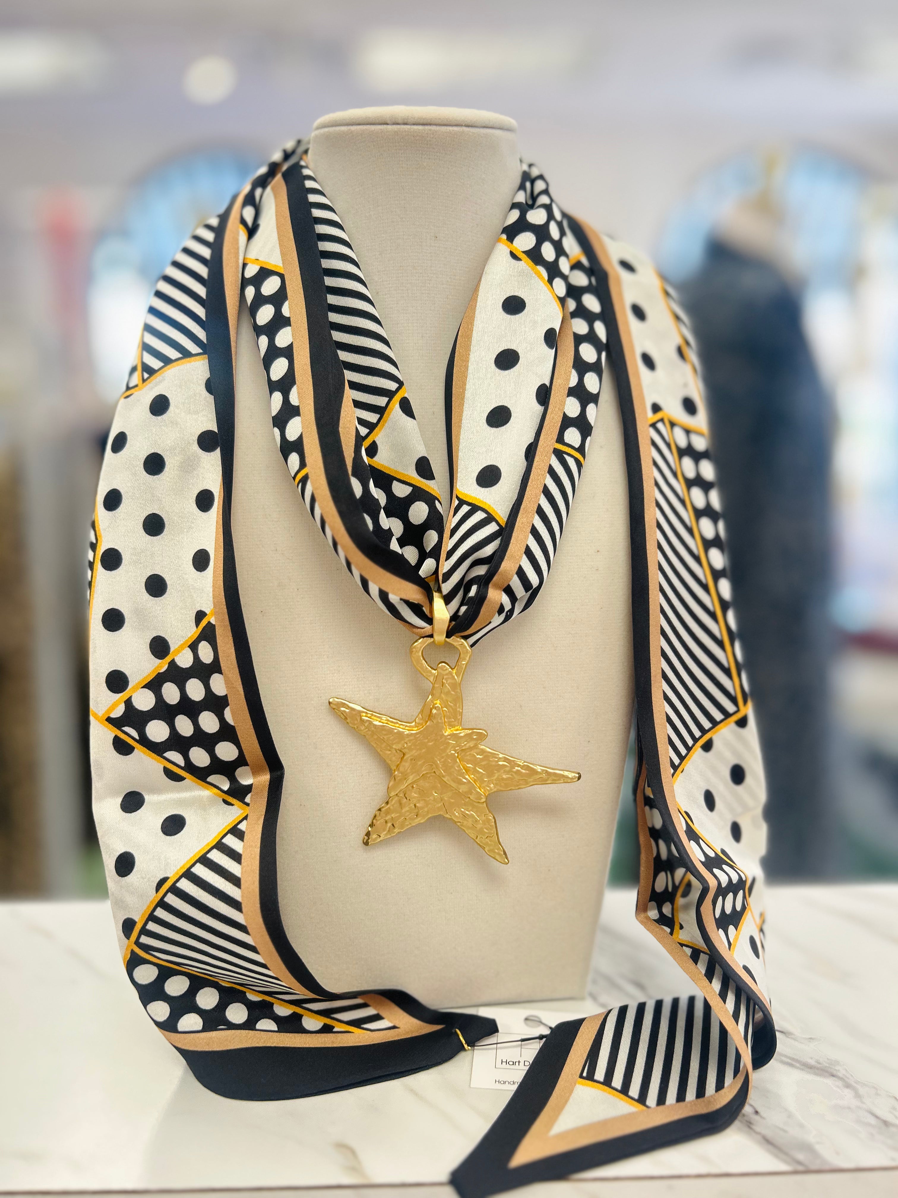 Lucky Stars Extra Long Scarf Necklace