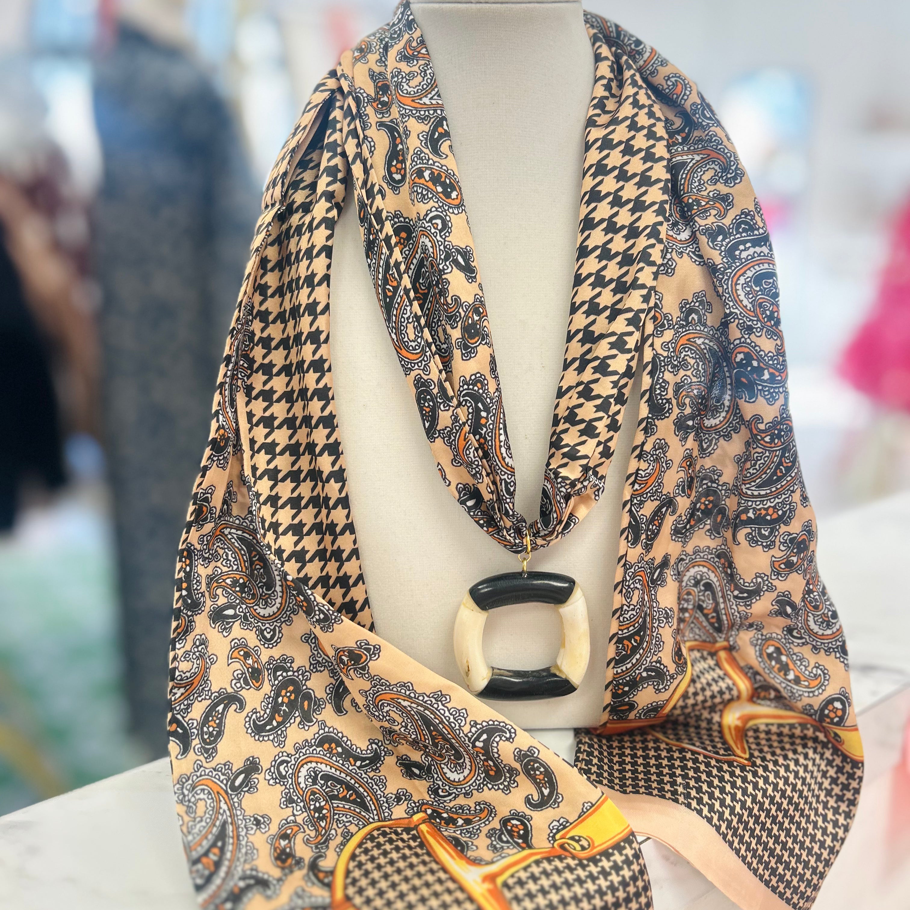 Tweed Extra Long Scarf Necklace (2 Colors)