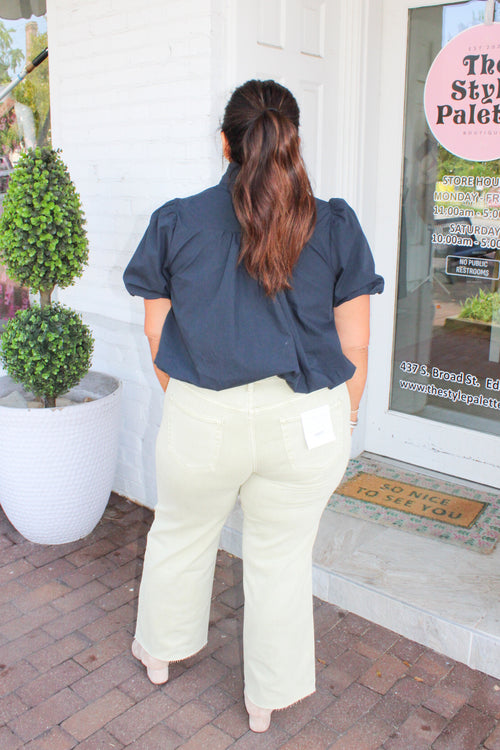 Basic for You Bubble Hem Top - Black