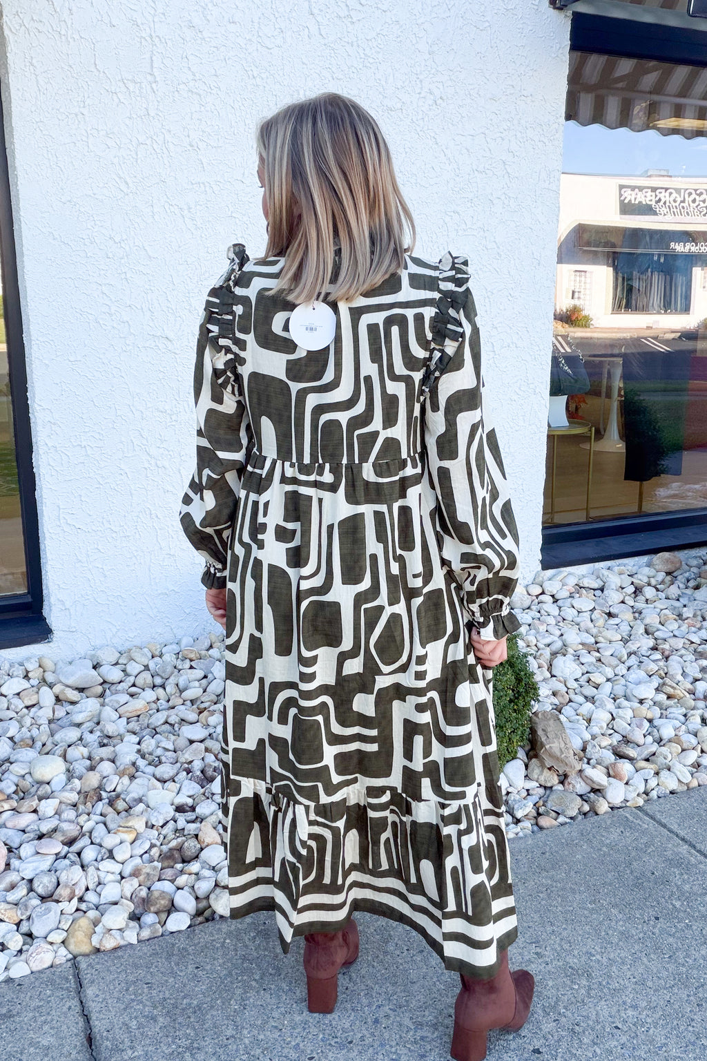Line Scooting Dress in Olive
