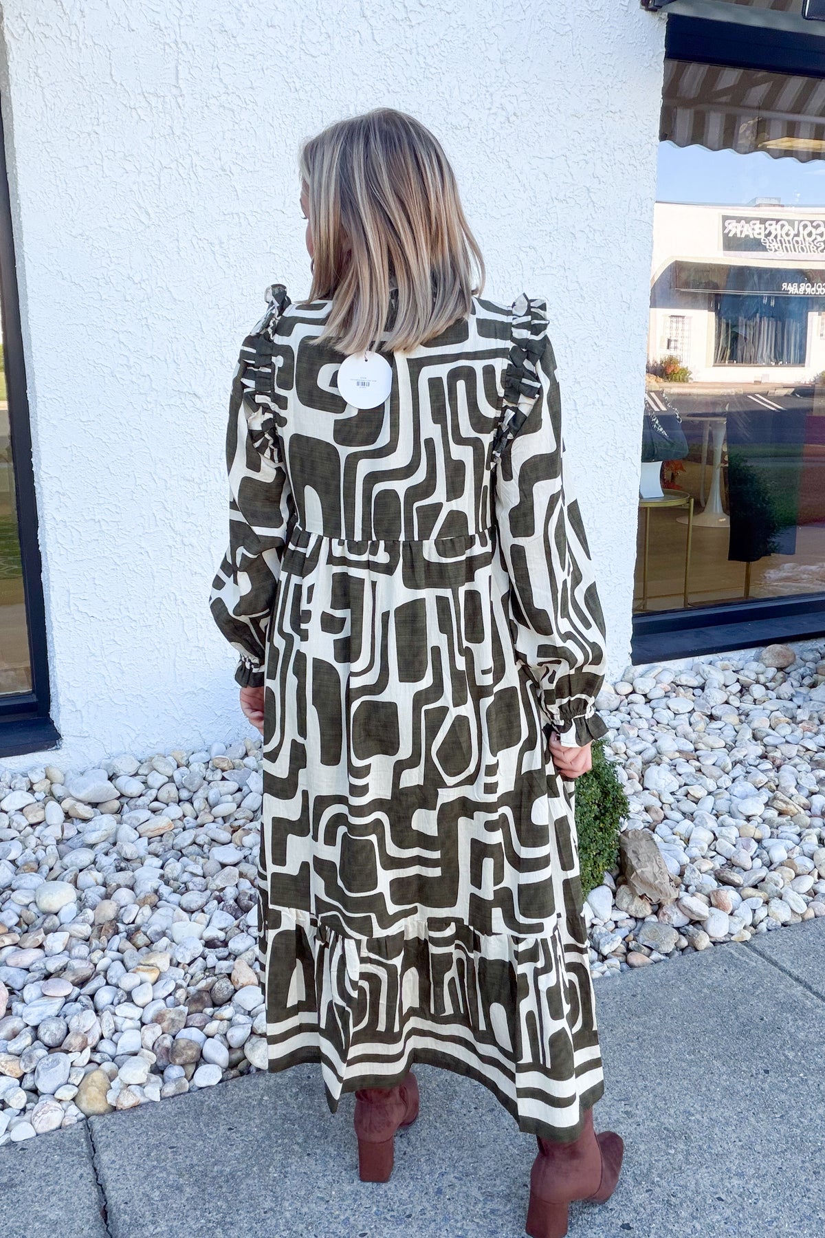 Line Scooting Dress in Olive