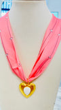 Pink Promise Scarf Necklace