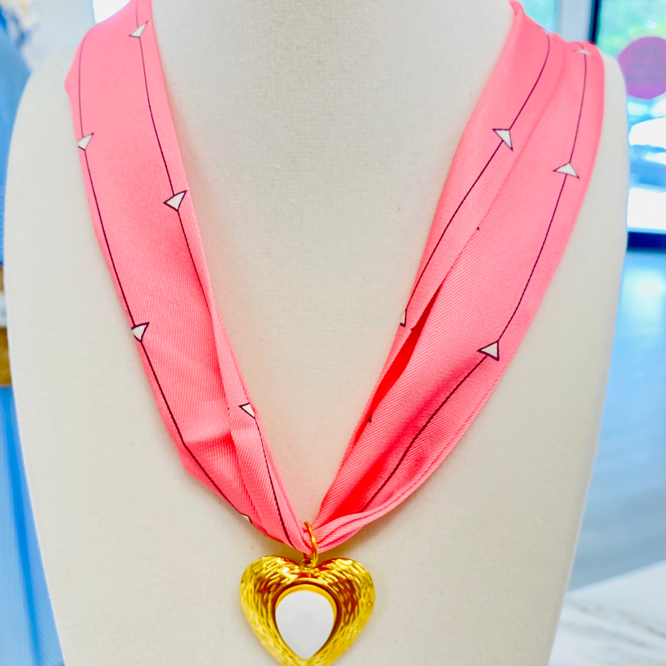 Pink Promise Scarf Necklace