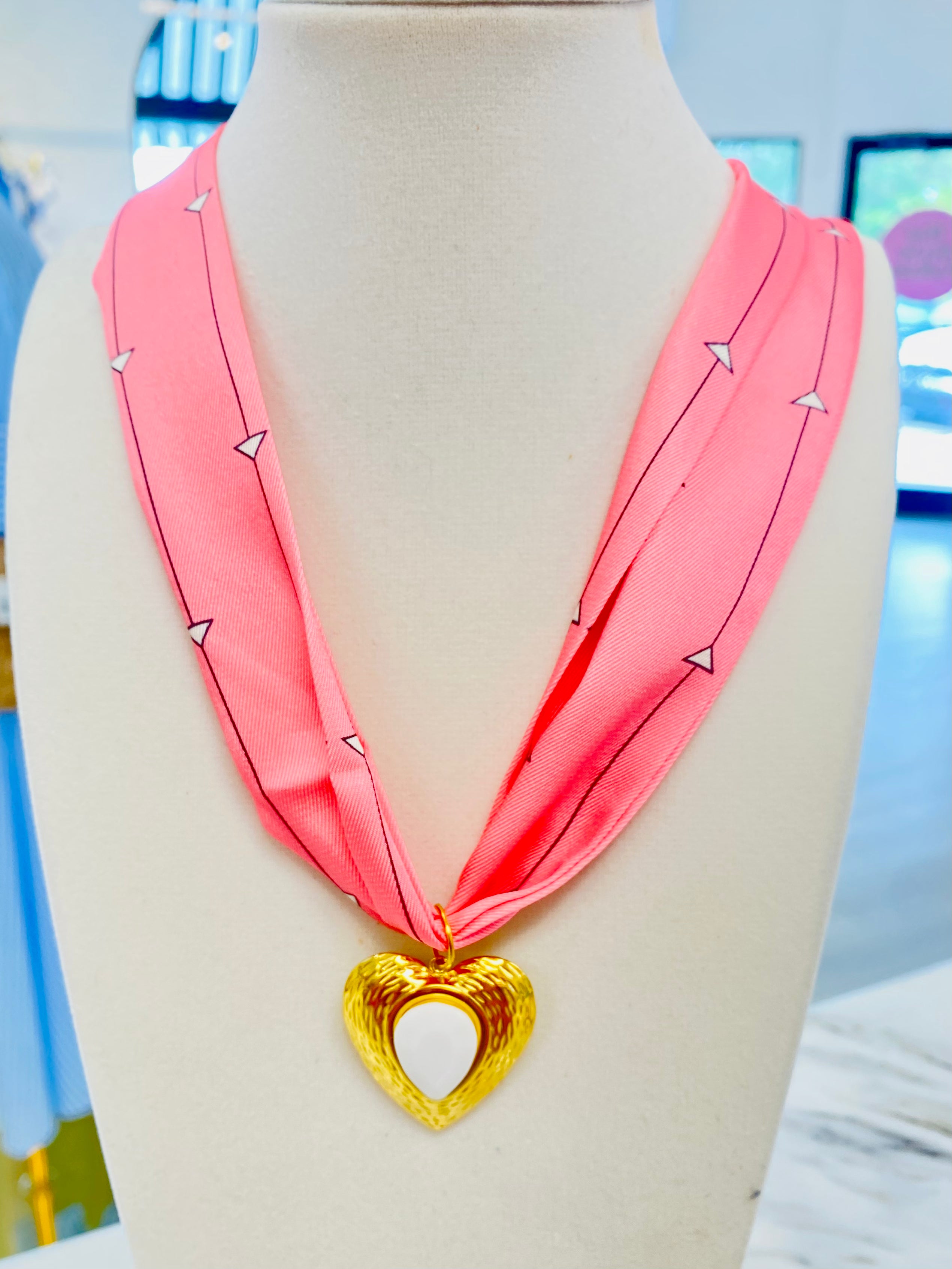 Pink Promise Scarf Necklace