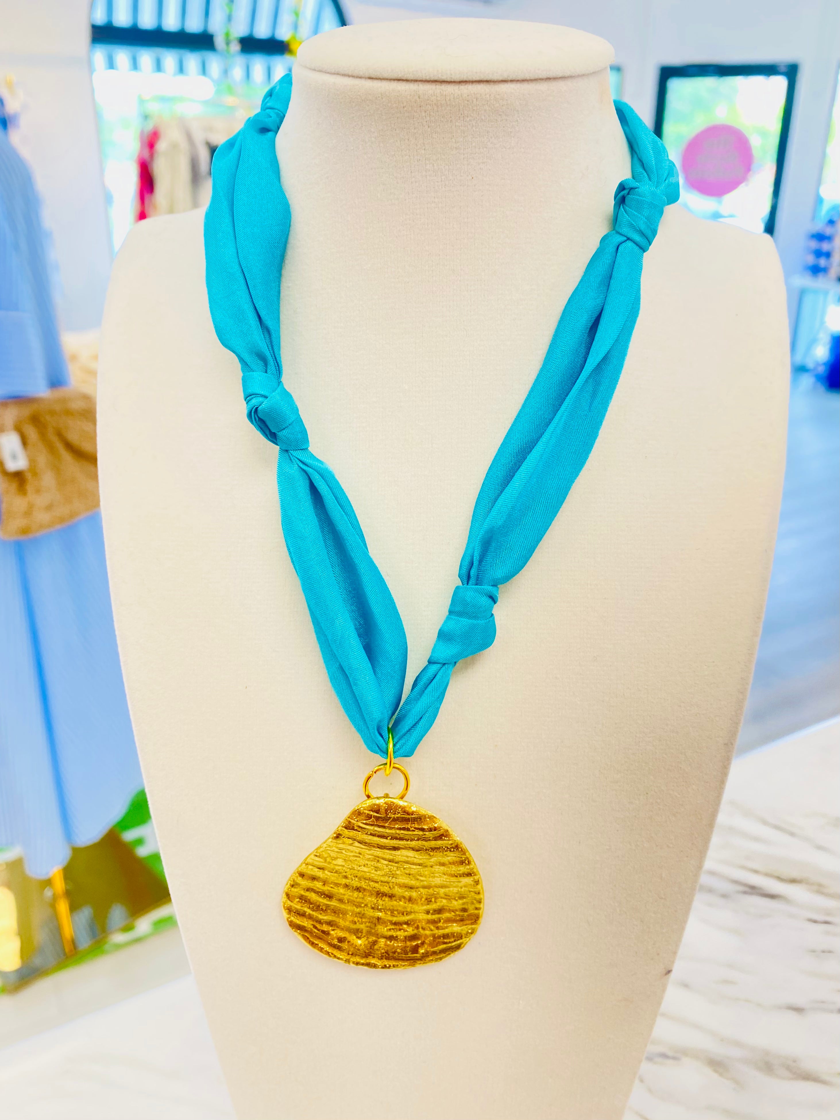 AquaWhirl Scarf Necklace