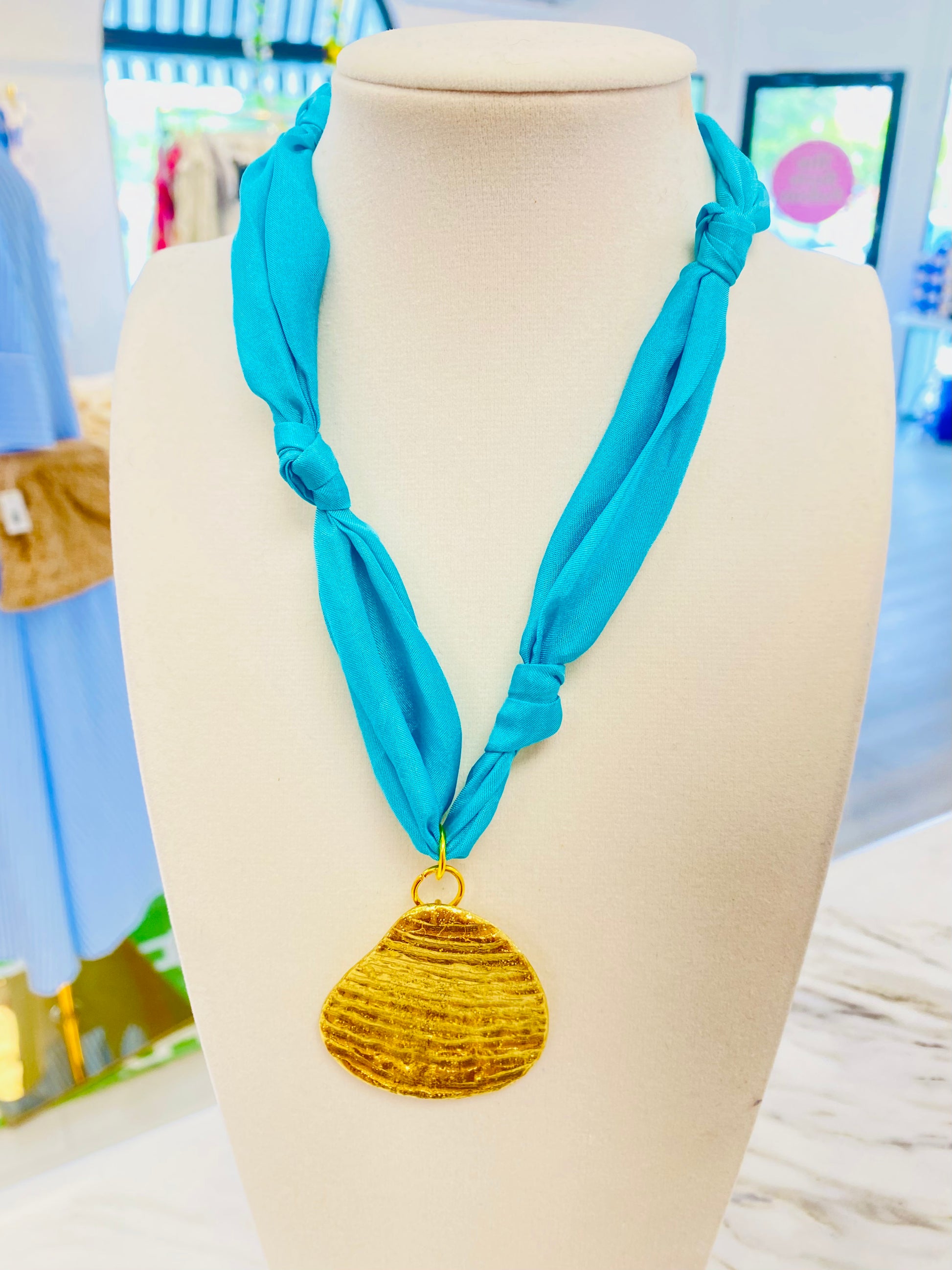 AquaWhirl Scarf Necklace