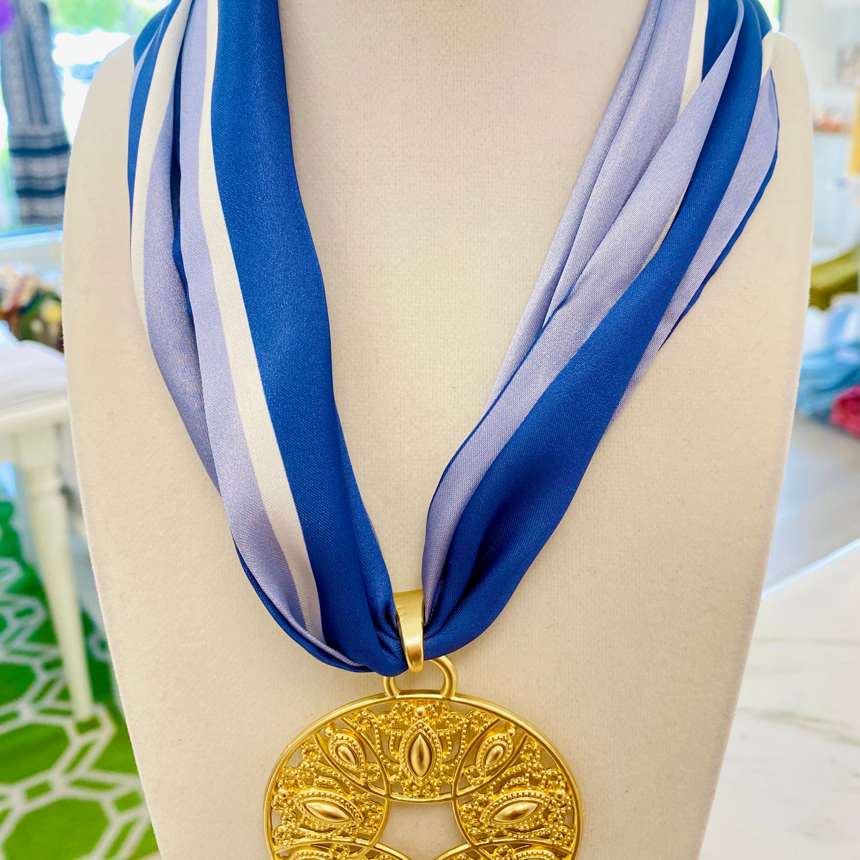 Blue Horizon Scarf Necklace