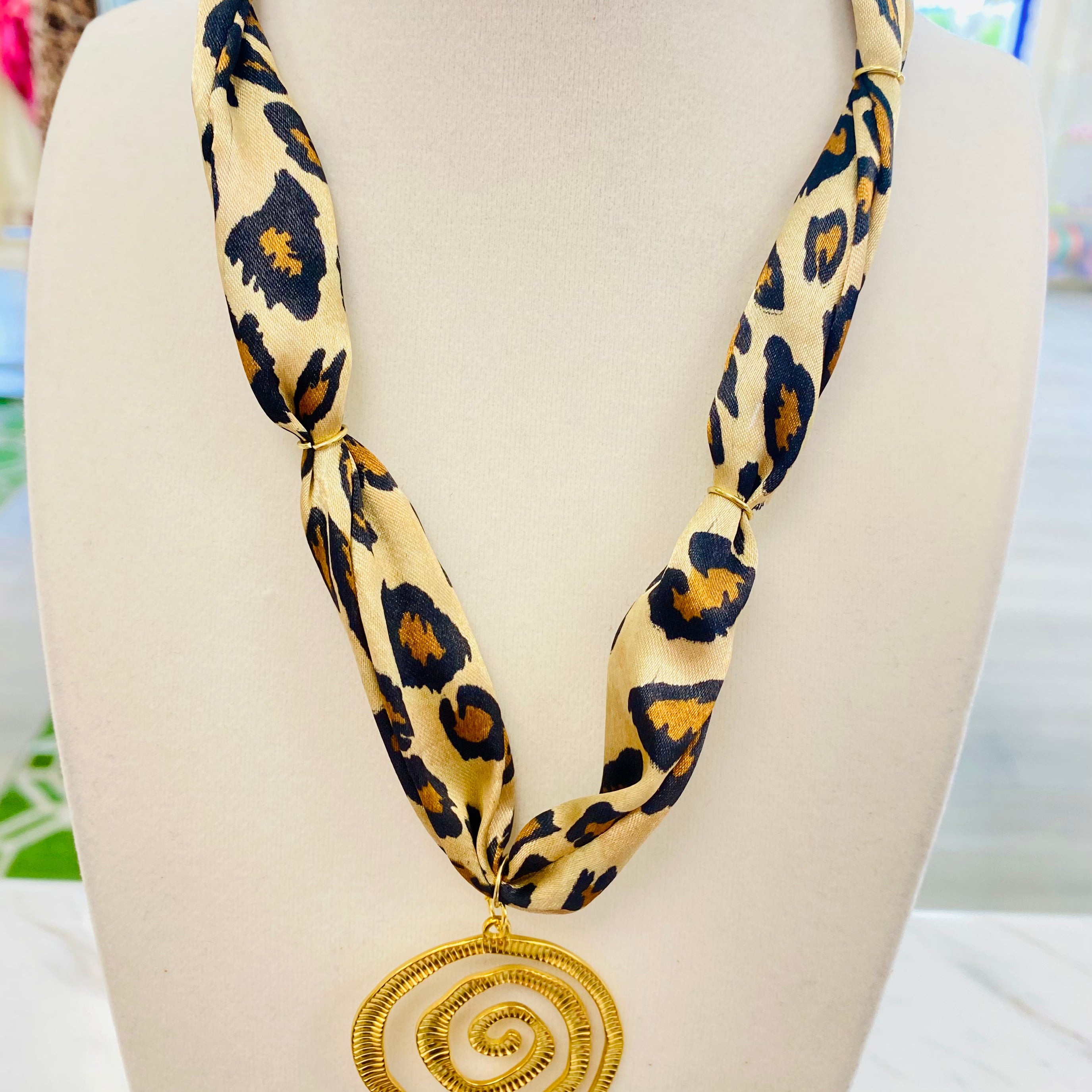 Wild Spots Scarf Necklace