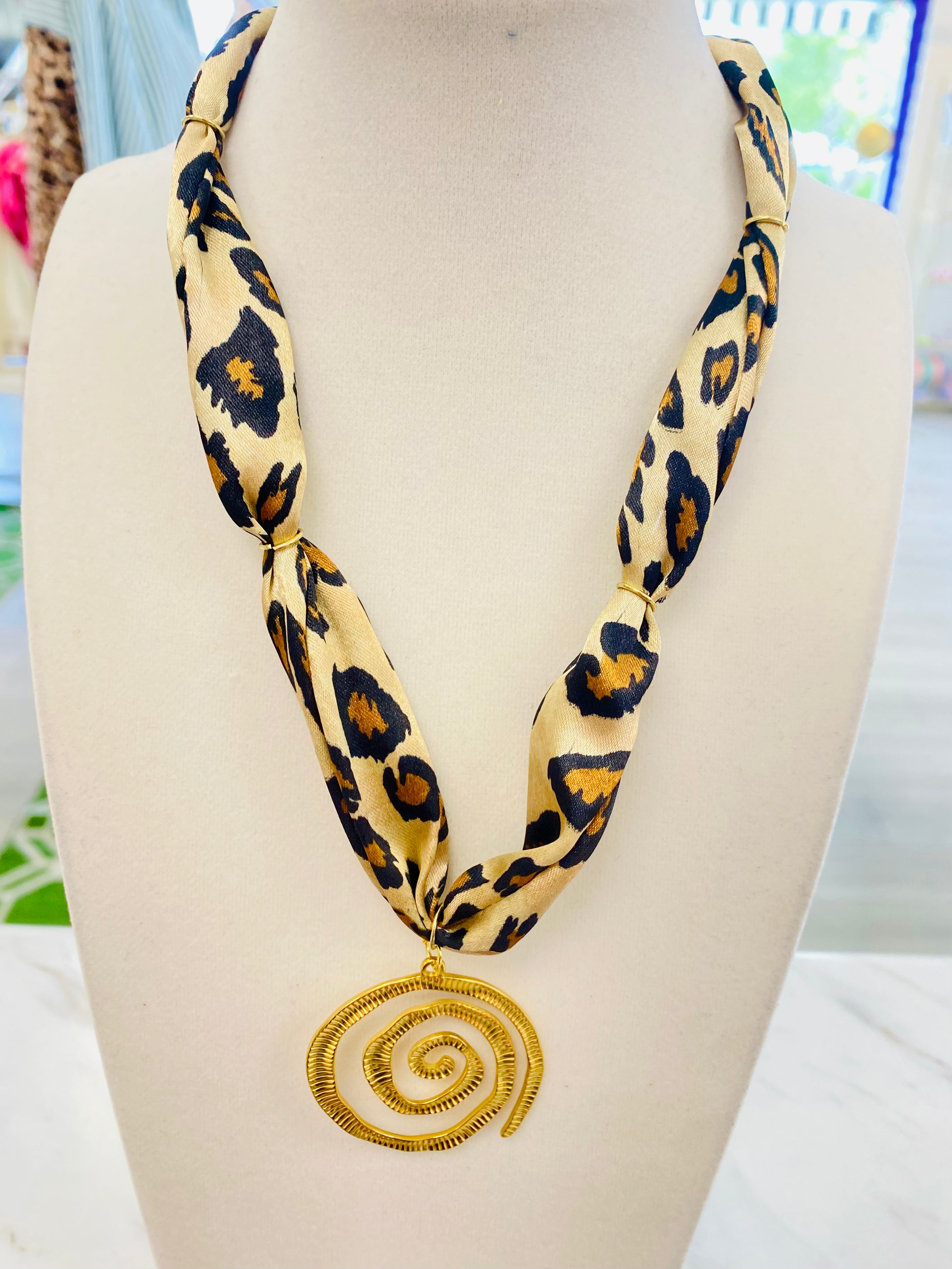 Wild Spots Scarf Necklace