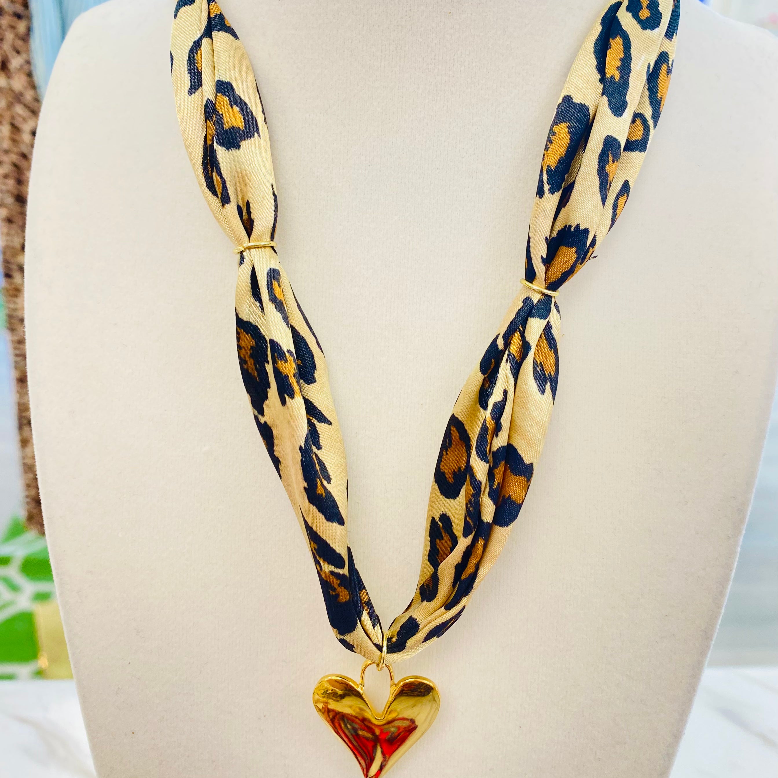 Spotted Luxe Scarf Necklace