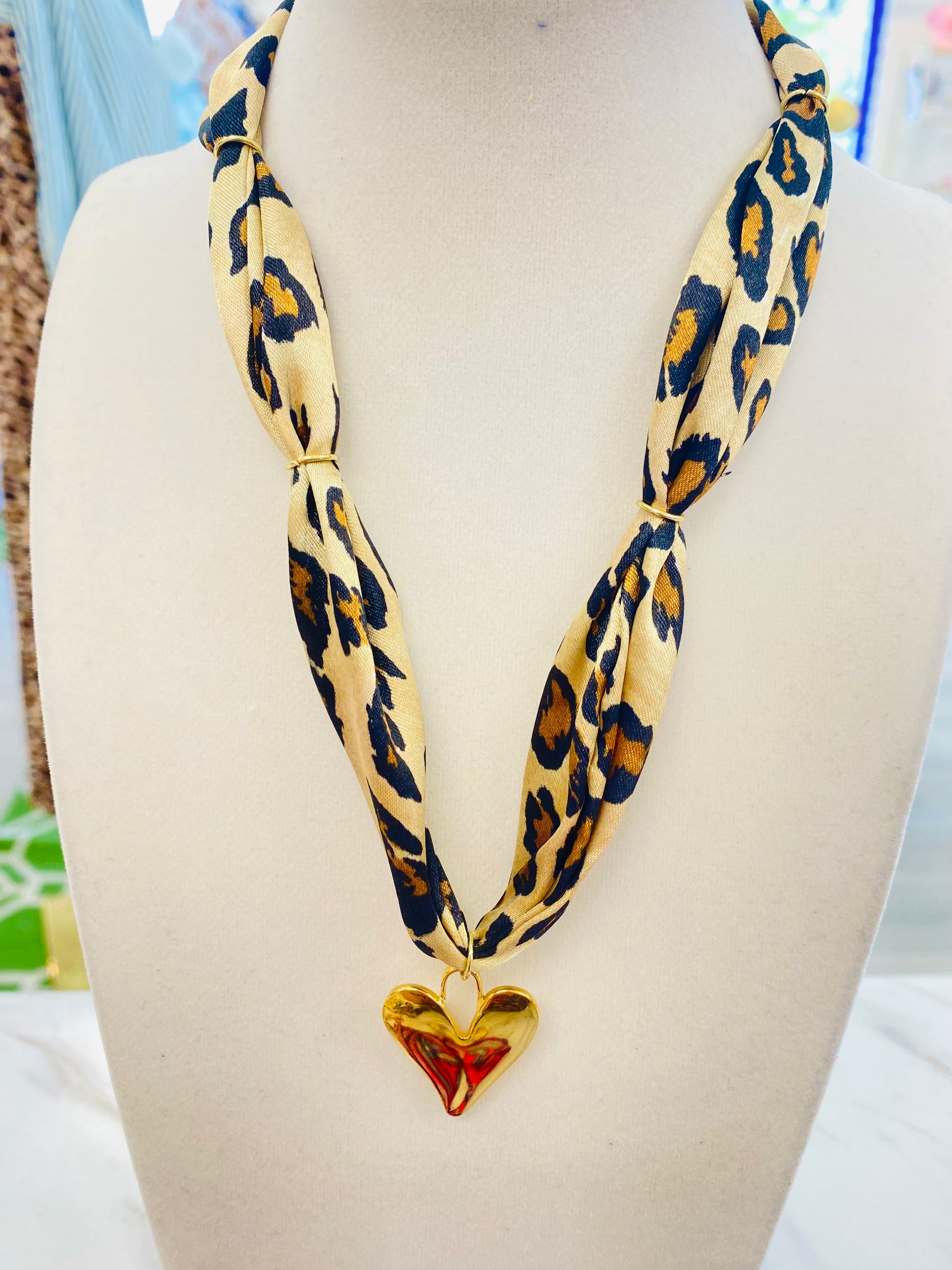 Spotted Luxe Scarf Necklace
