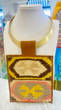 ORIJINAL Brass Pendant Necklace- Brown, Yellow, Pink, Tan, Gray
