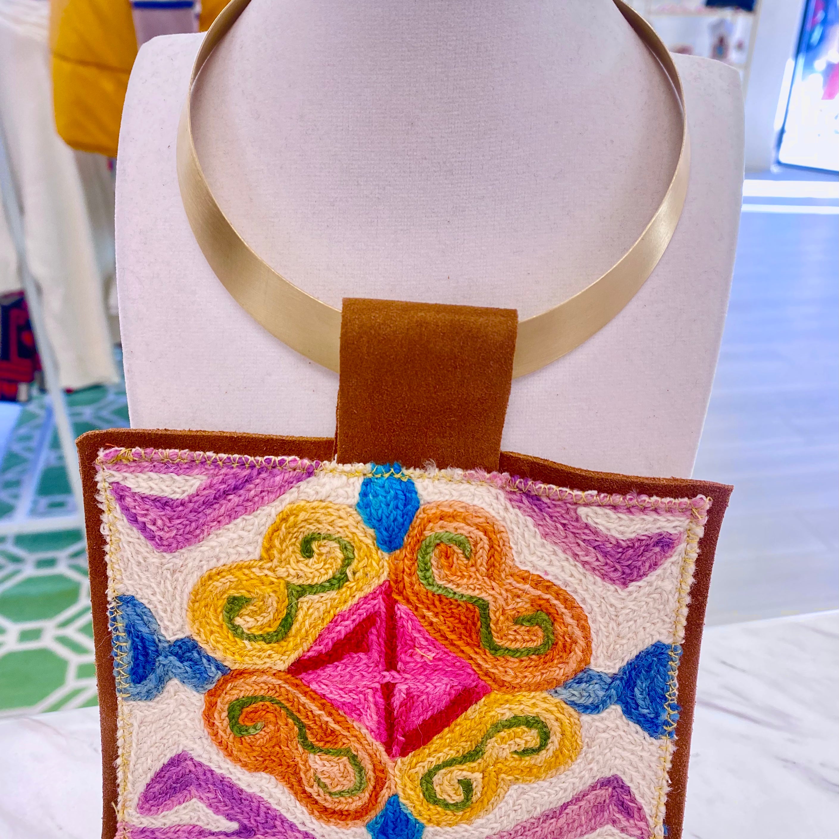 ORIJINAL Brass Pendant Necklace- White, Lavender, Pink, Blue, Orange