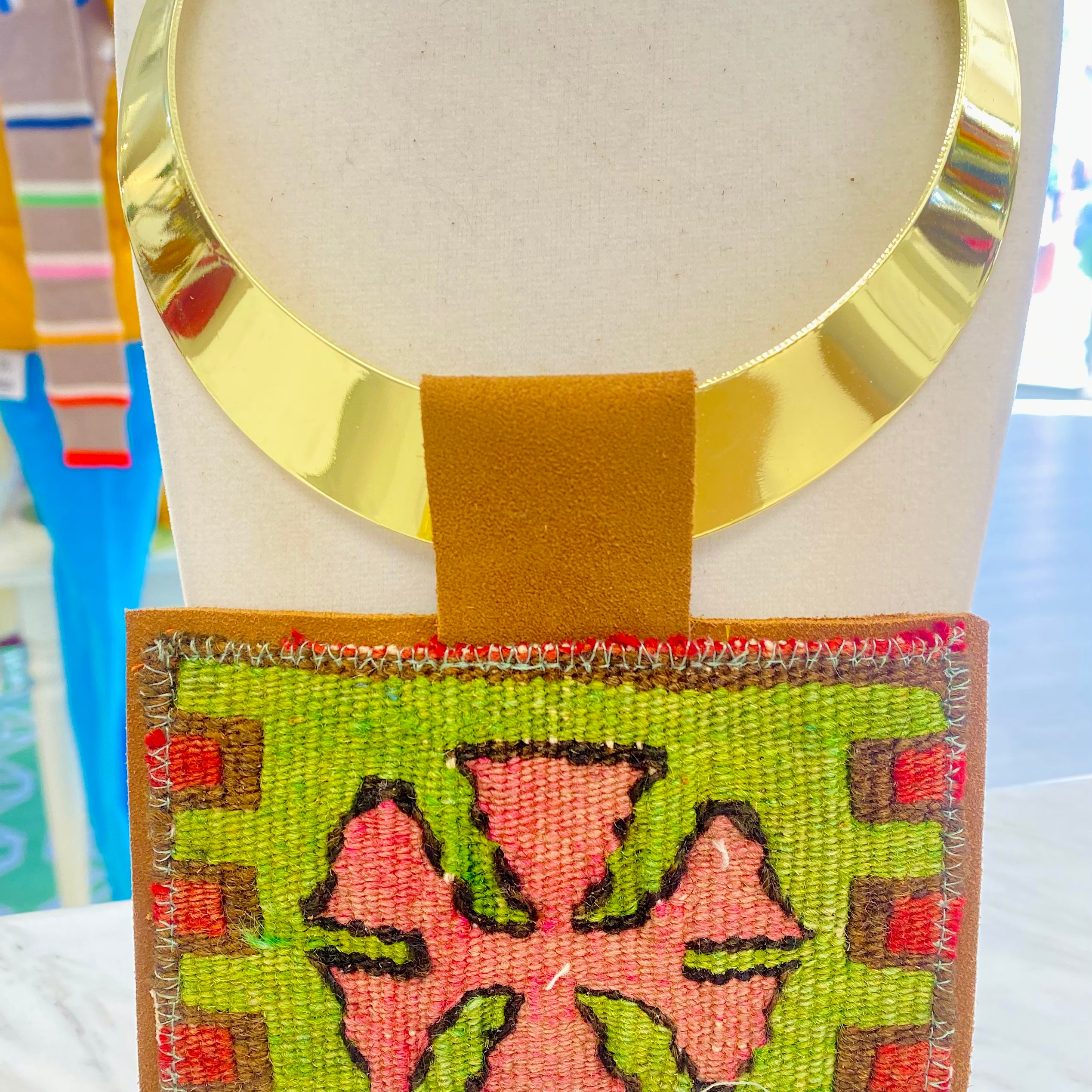 ORIJINAL Shiny Pendant Necklace- Green, Pink, Brown, Red