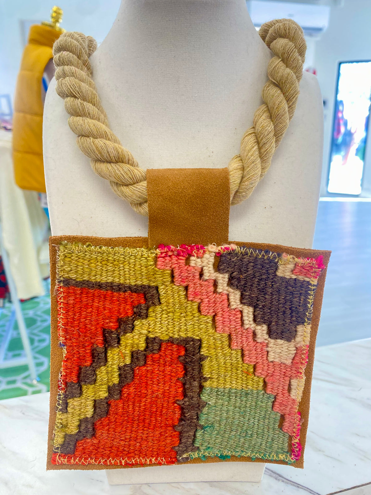 ORIJINAL Rope Pendant Necklace- Brown, Red, Pink, Green