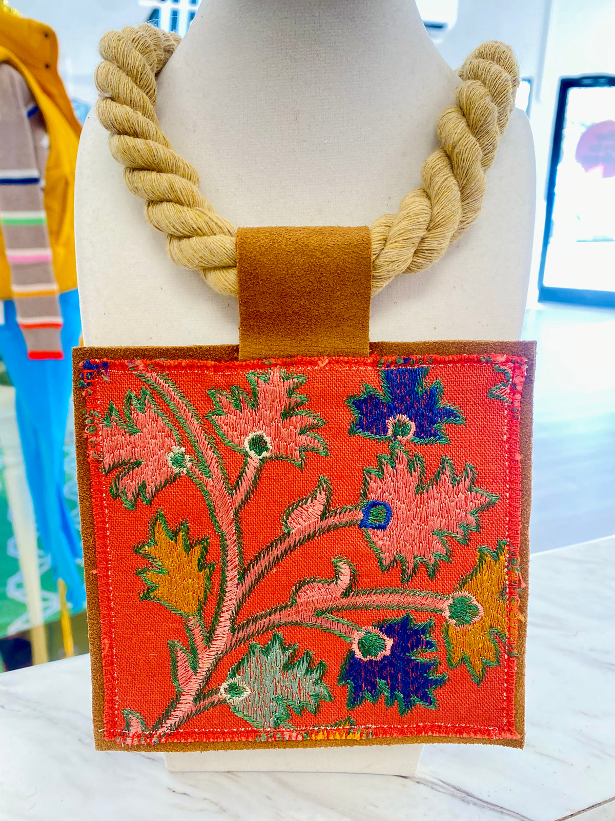 ORIJINAL Rope Pendant Necklace- Pink, Green, Yellow, Blue