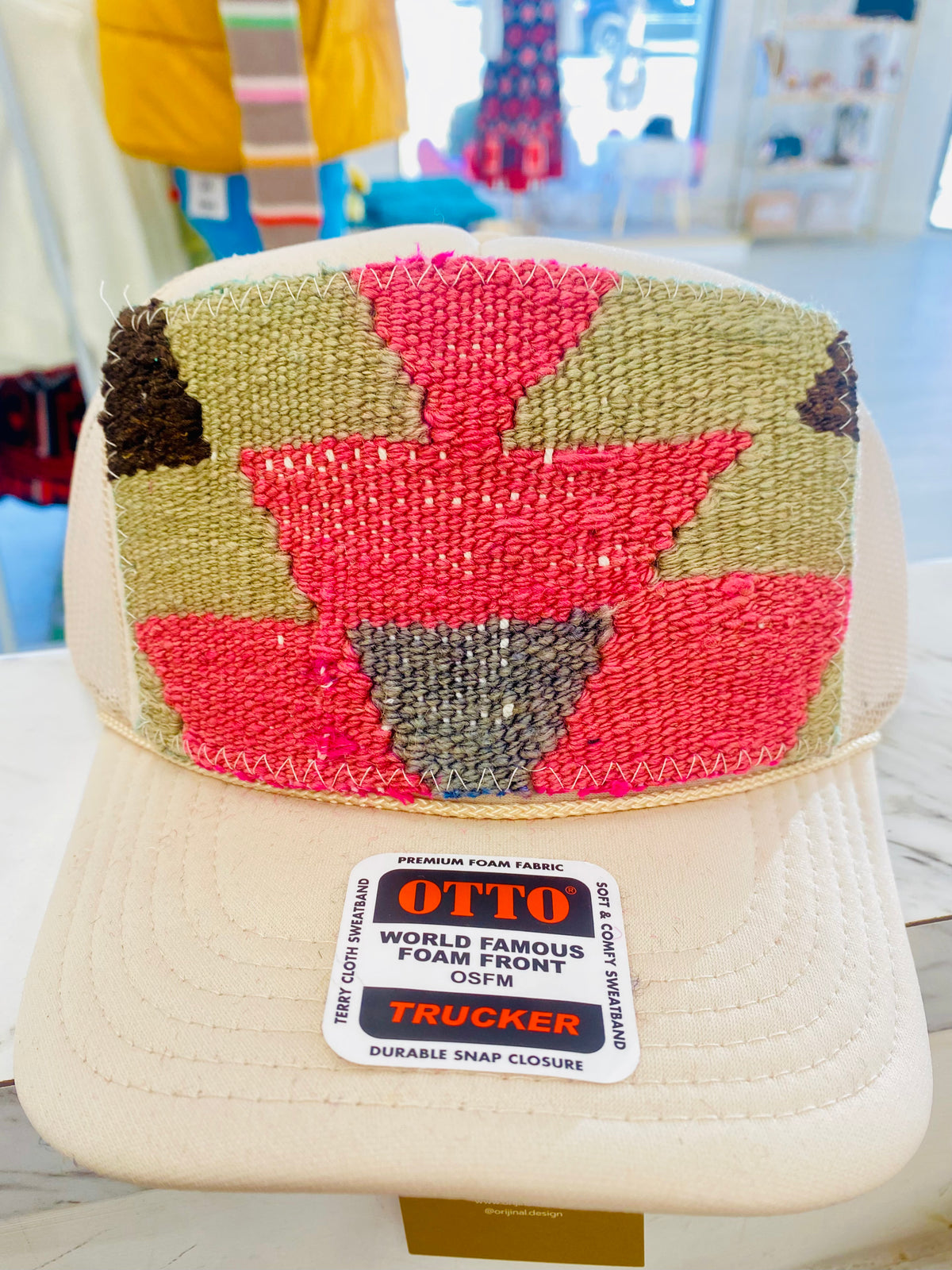 ORIJINAL Trucker Hat in Tan - Pink, Gray, Tan, Brown Patch
