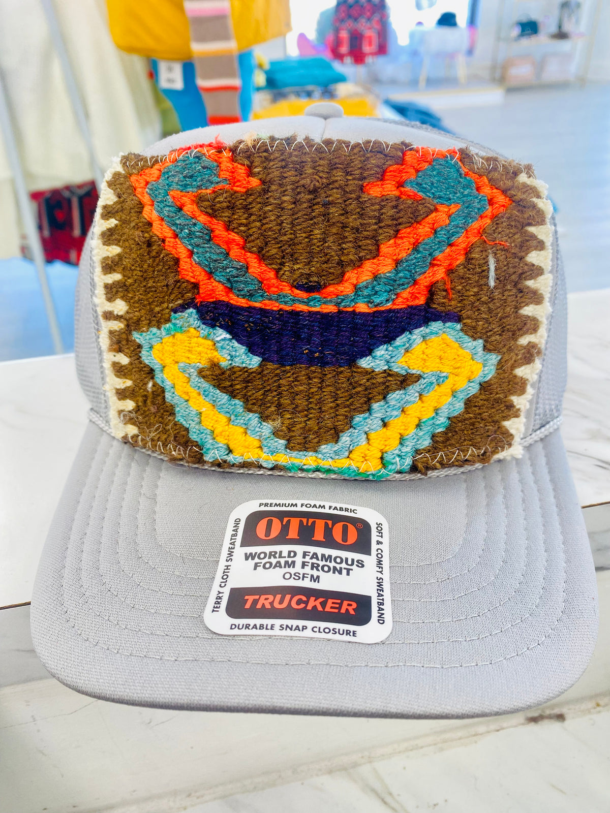 ORIJINAL Trucker Hat in Grey - Brown, Yellow, Blue, Purple Patch