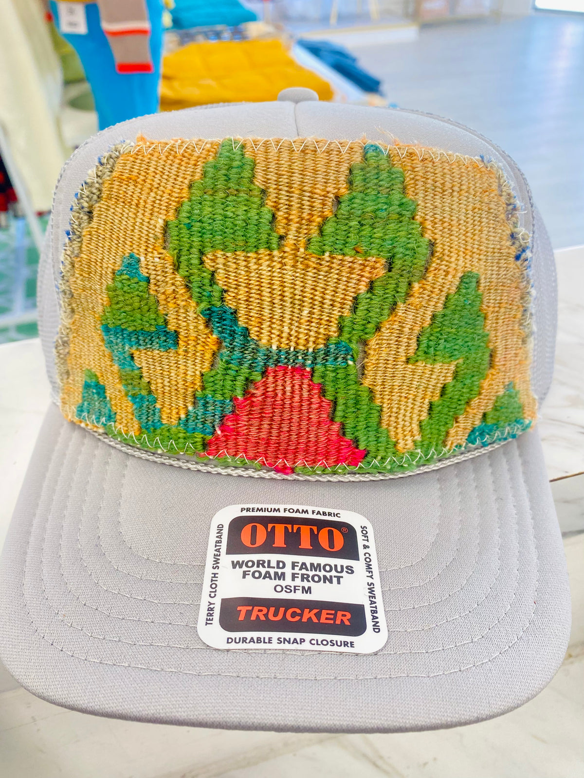 ORIJINAL Trucker Hat in Grey - Pink, Green, Brown Patch