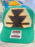 ORIJINAL Trucker Hat in Green - Cream, Brown, Orange Patch