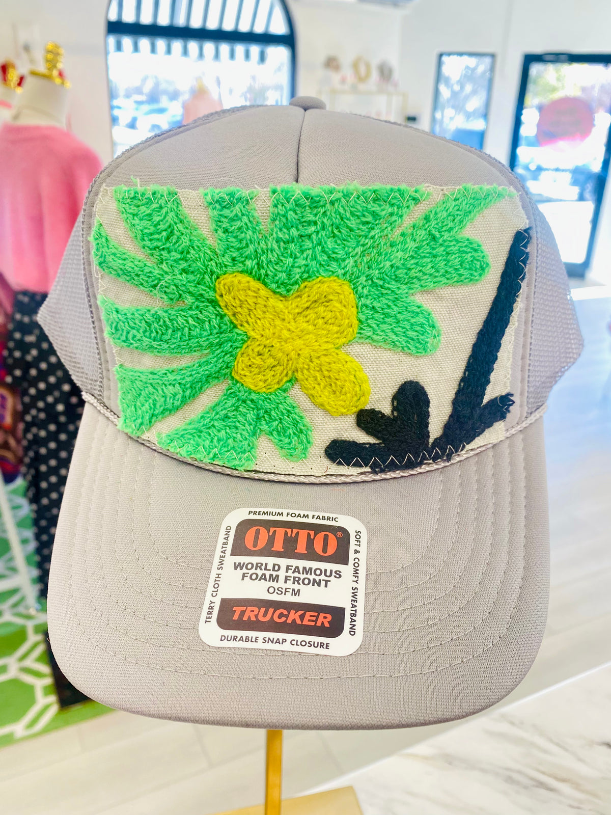 ORIJINAL Trucker Hat in Gray - Lime Green, Yellow, Black