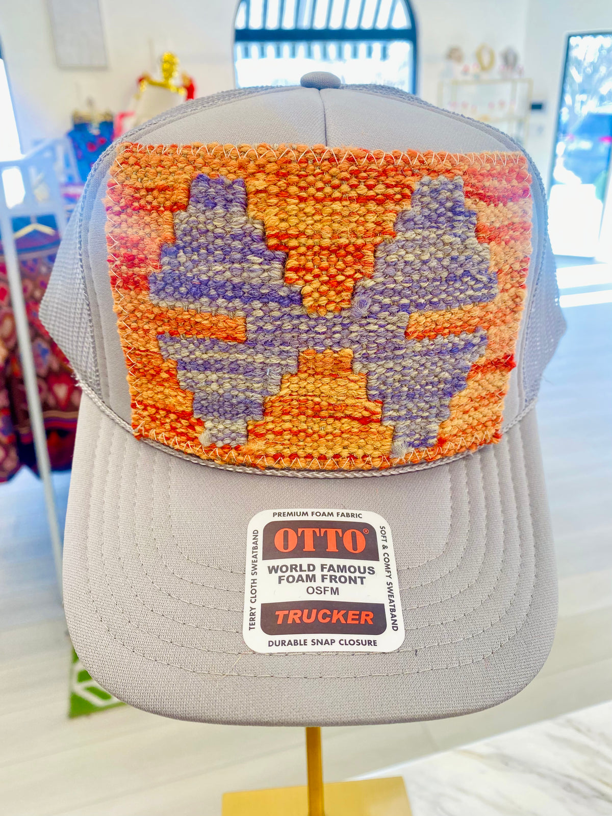 ORIJINAL Trucker Hat in Gray - Orange, Purple