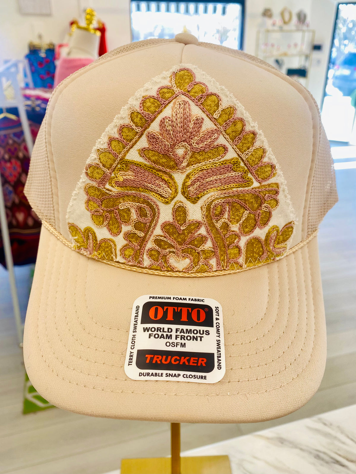 ORIJINAL Trucker Hat in Cream - Purple, Mustard