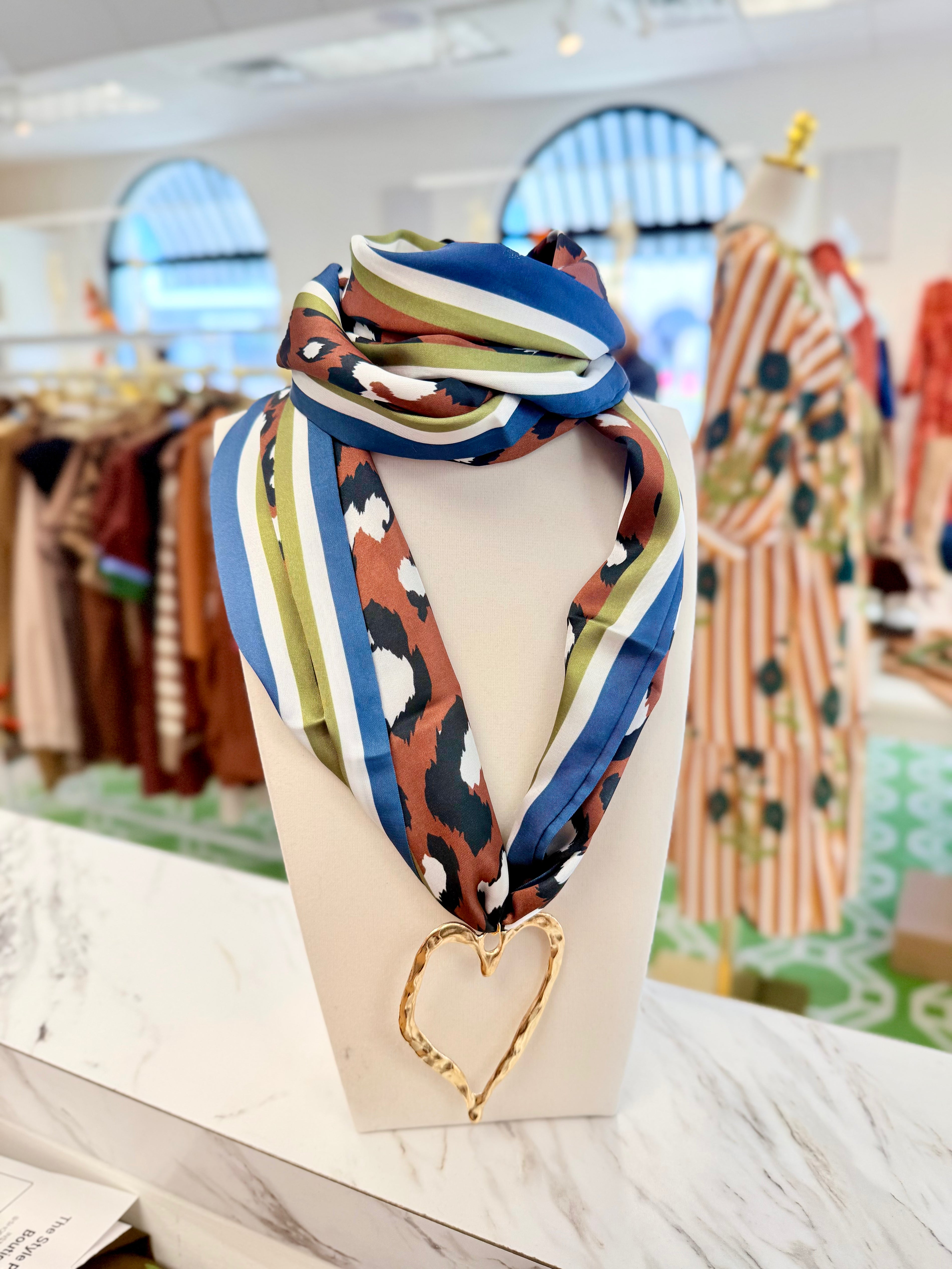 Cheetah Love Scarf Necklace - Brown