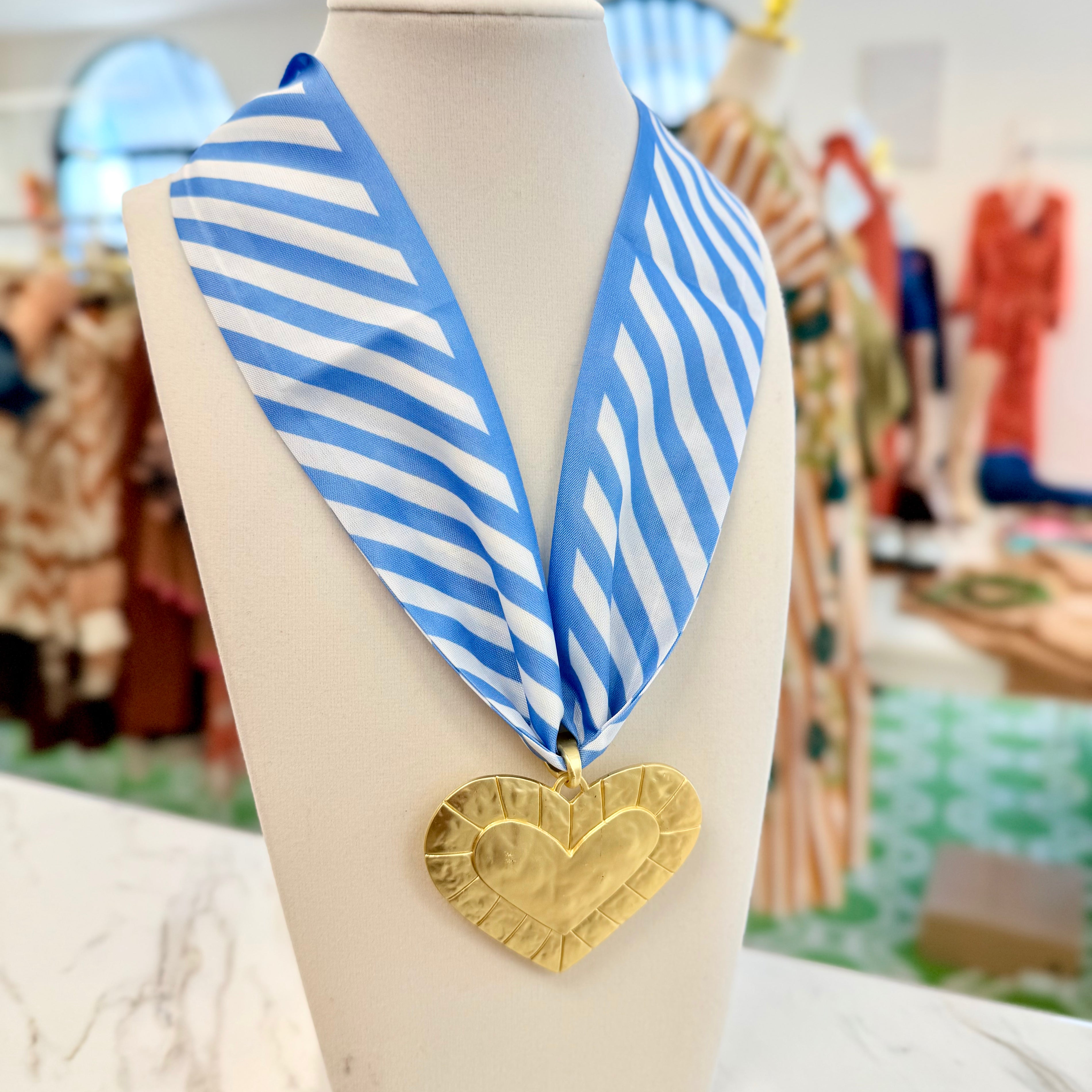 Coastal Stripes Scarf Necklace