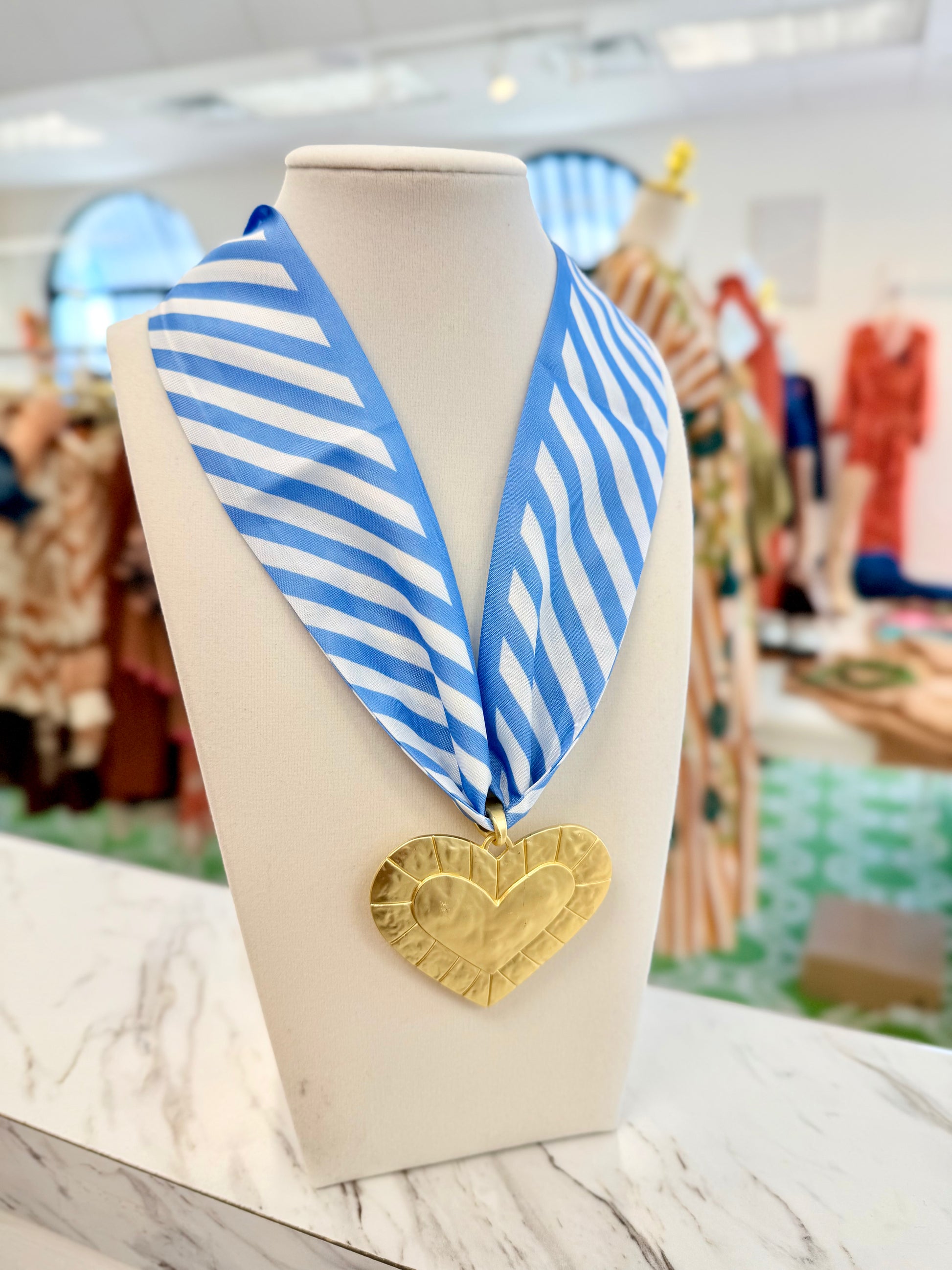 Coastal Stripes Scarf Necklace