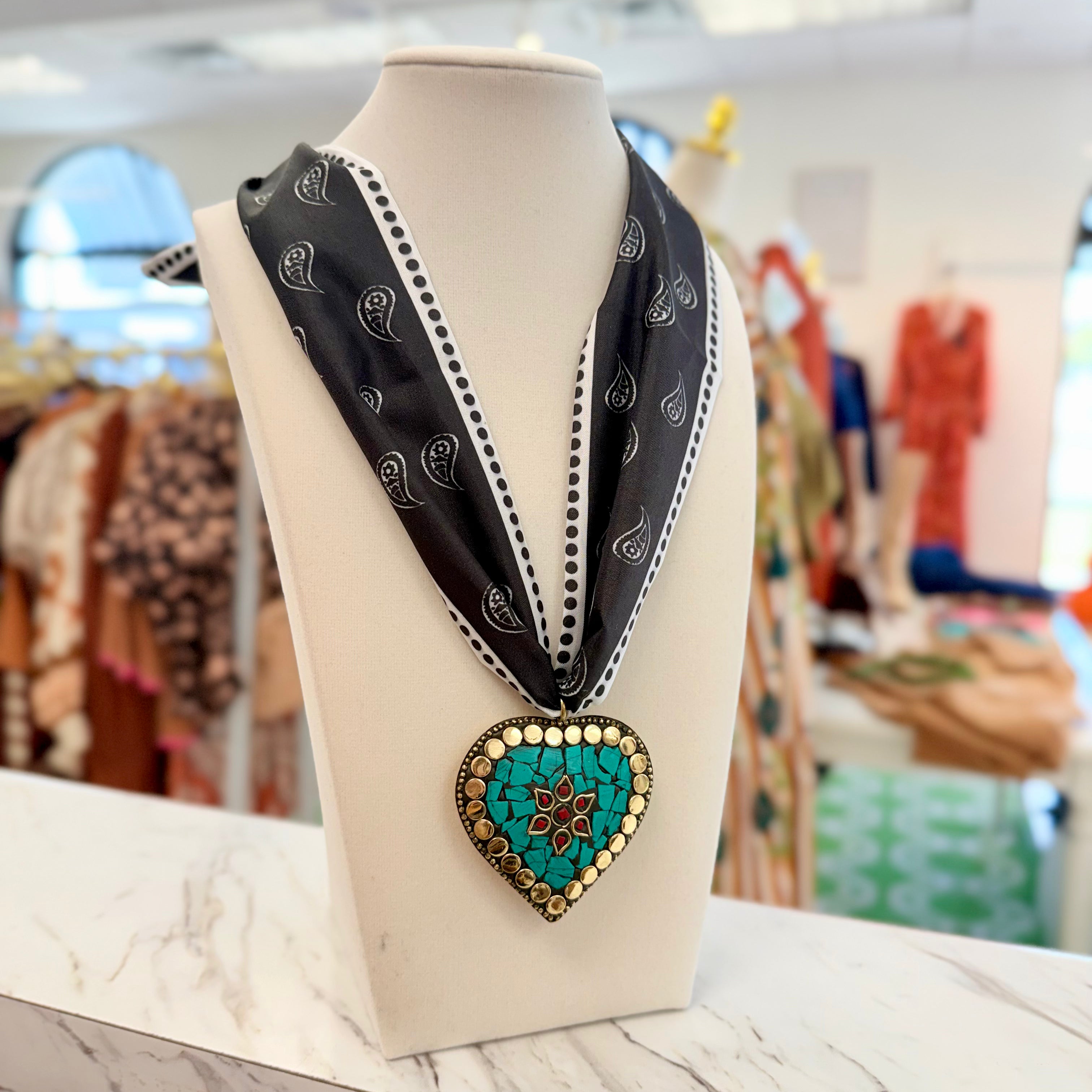 Key To My Heart Scarf Necklace