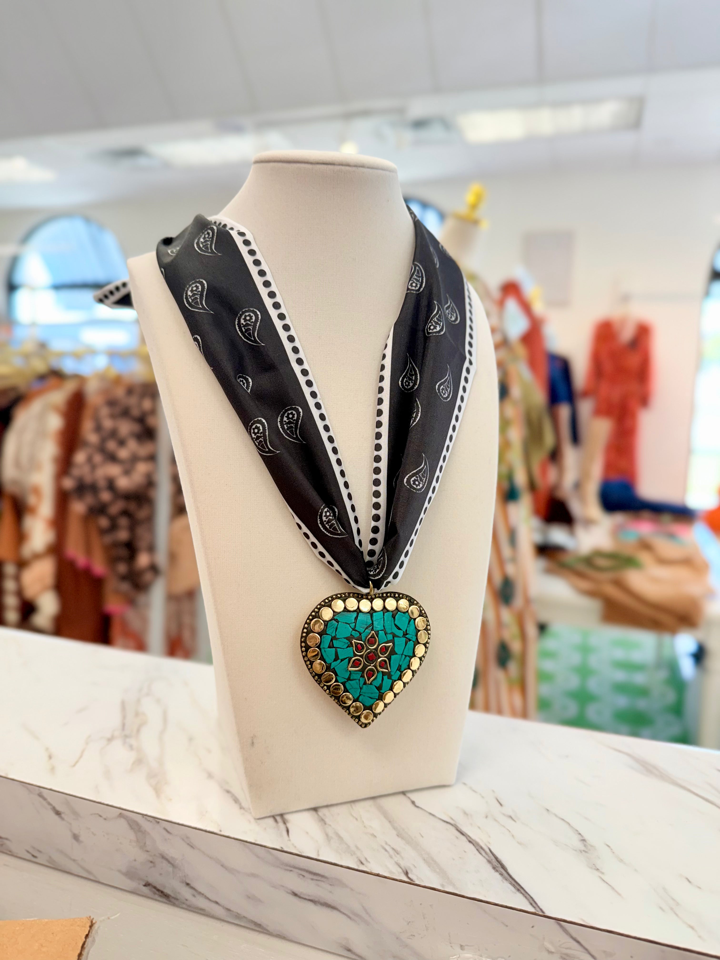 Key To My Heart Scarf Necklace
