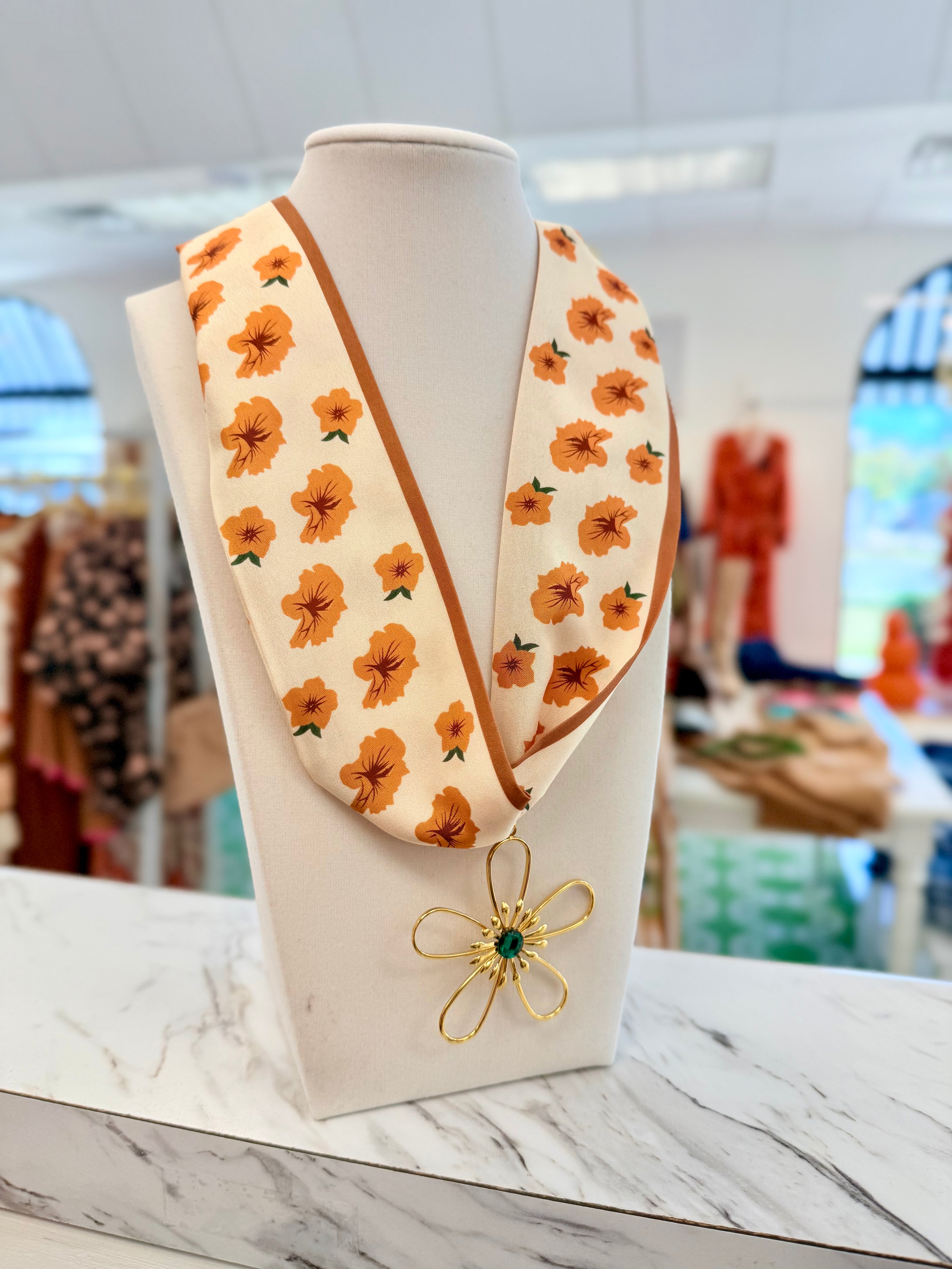 Fall Flowers Scarf Neclace