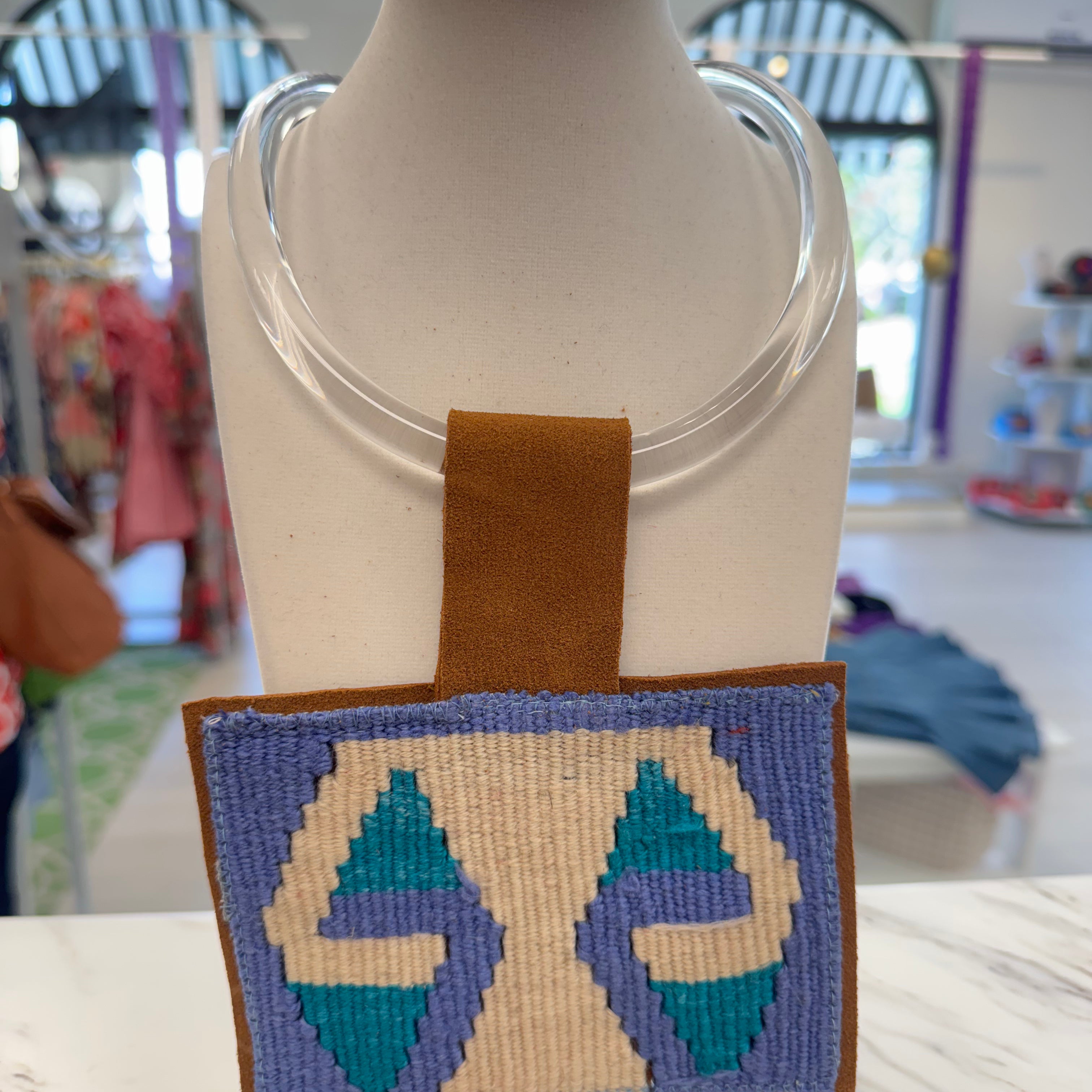 ORIJINAL Acrylic Necklace - Periwinkle, Blue, White Patch